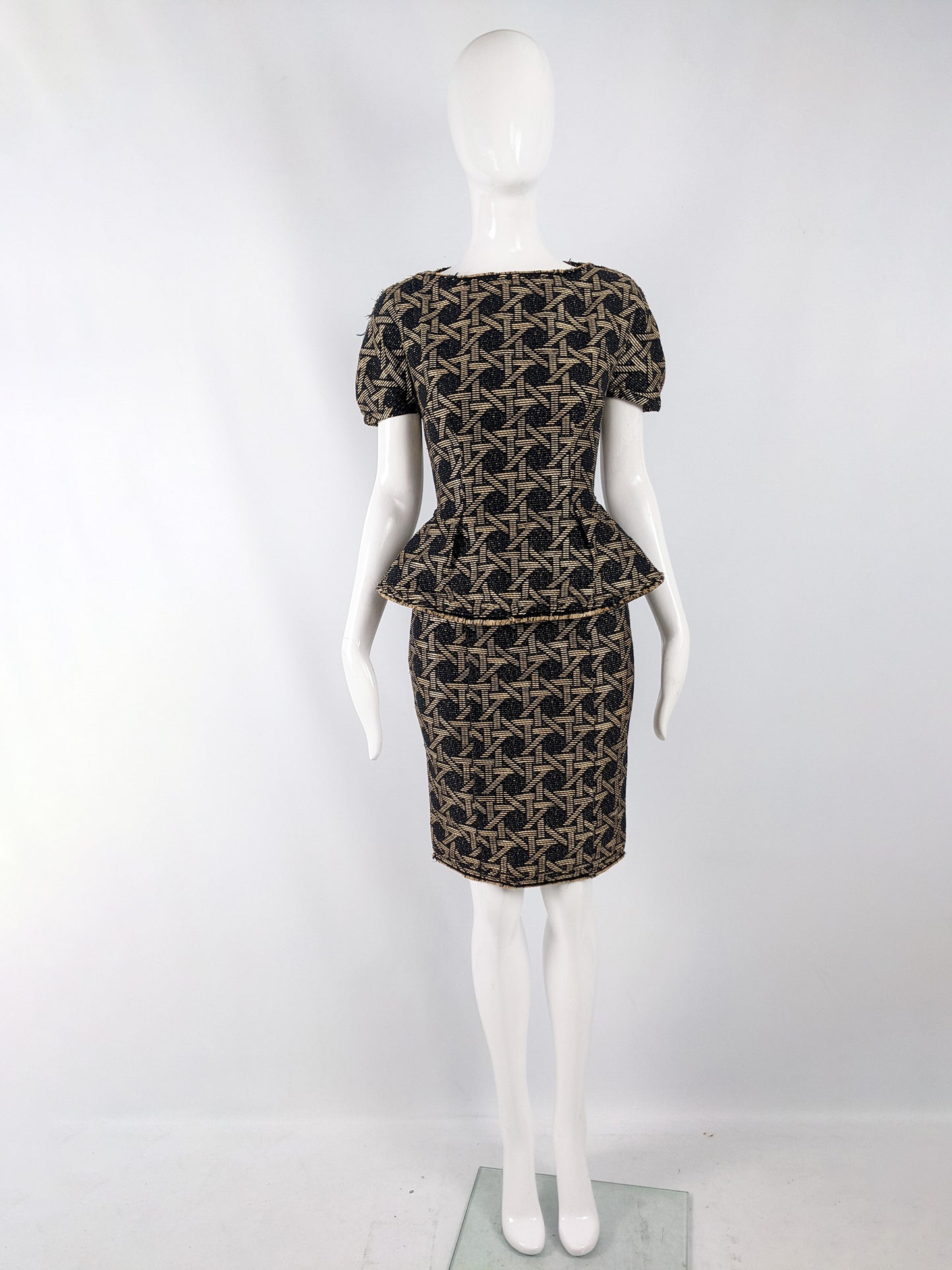 Dsquared2 Preowned Peplum Geometric Pattern Party Dress