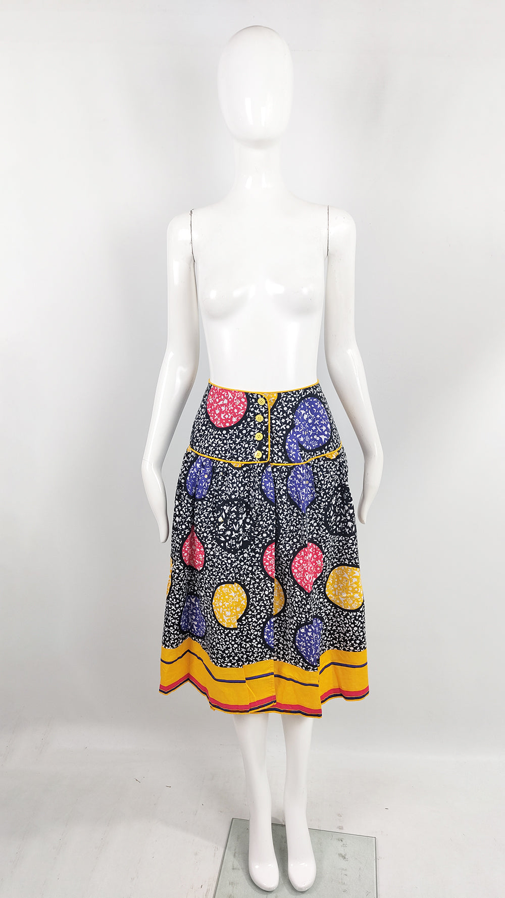 Gottex for Harrods Vintage Cotton Patchwork Print Skirt, 1970s