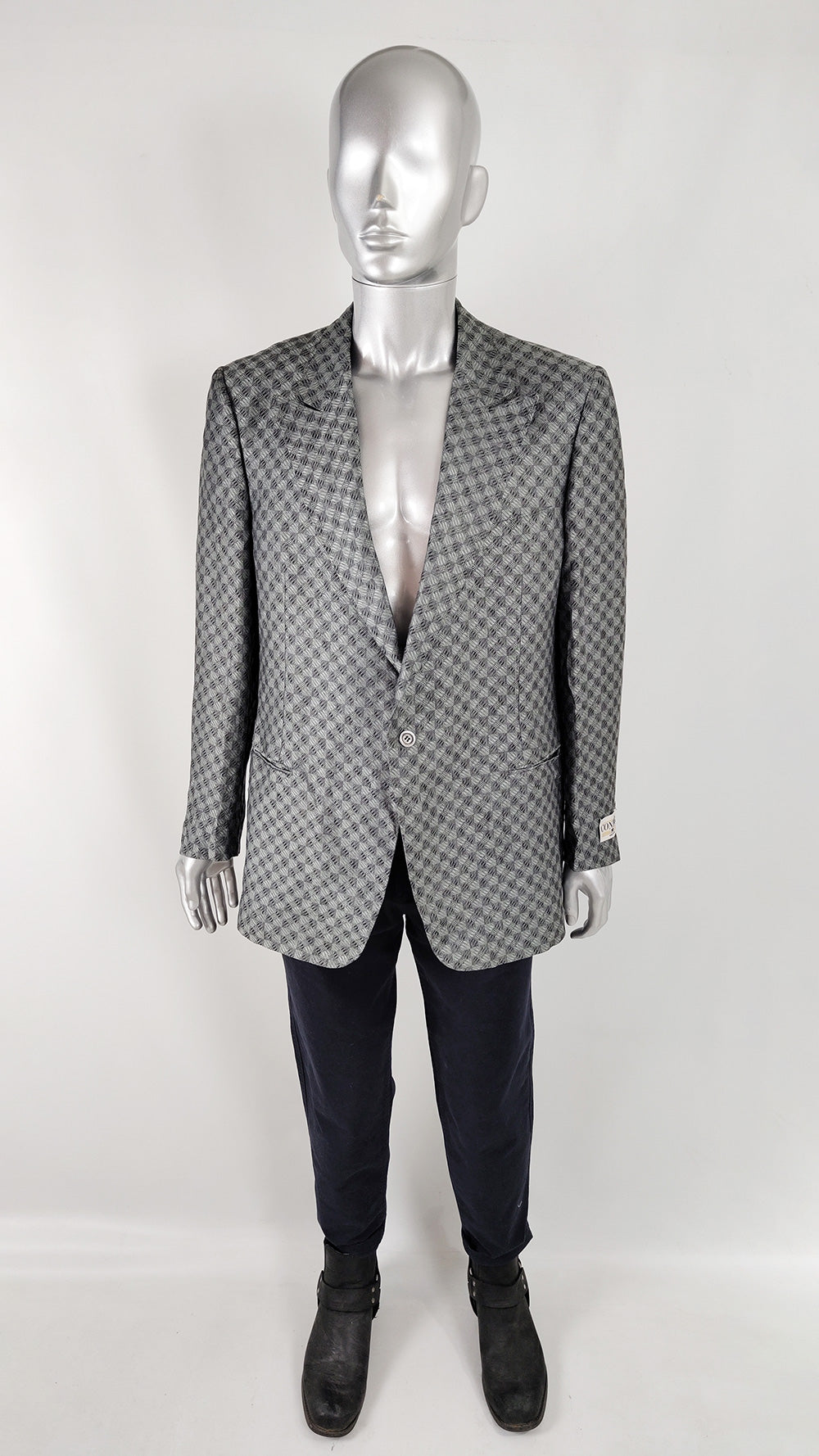 Confar Vintage Mens Italian Jacquard Dinner Jacket, 1980s