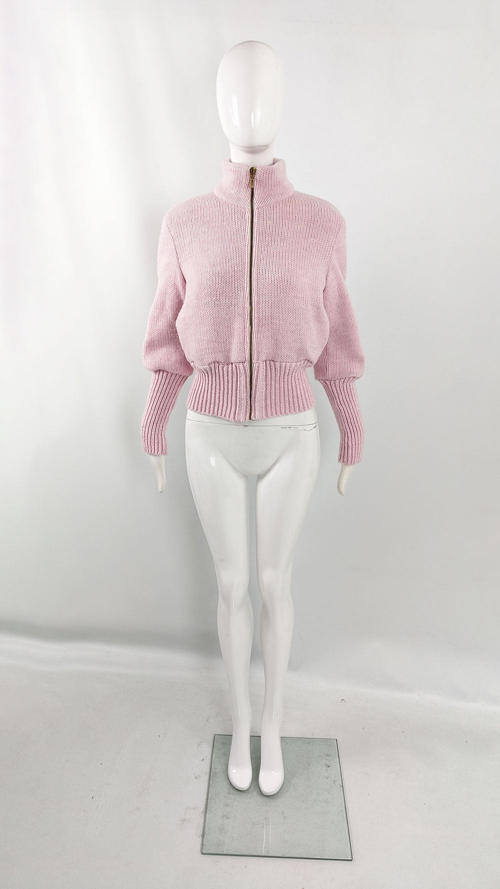 Emanuel Ungaro Vintage Y2k Pastel Pink Knit Jacket