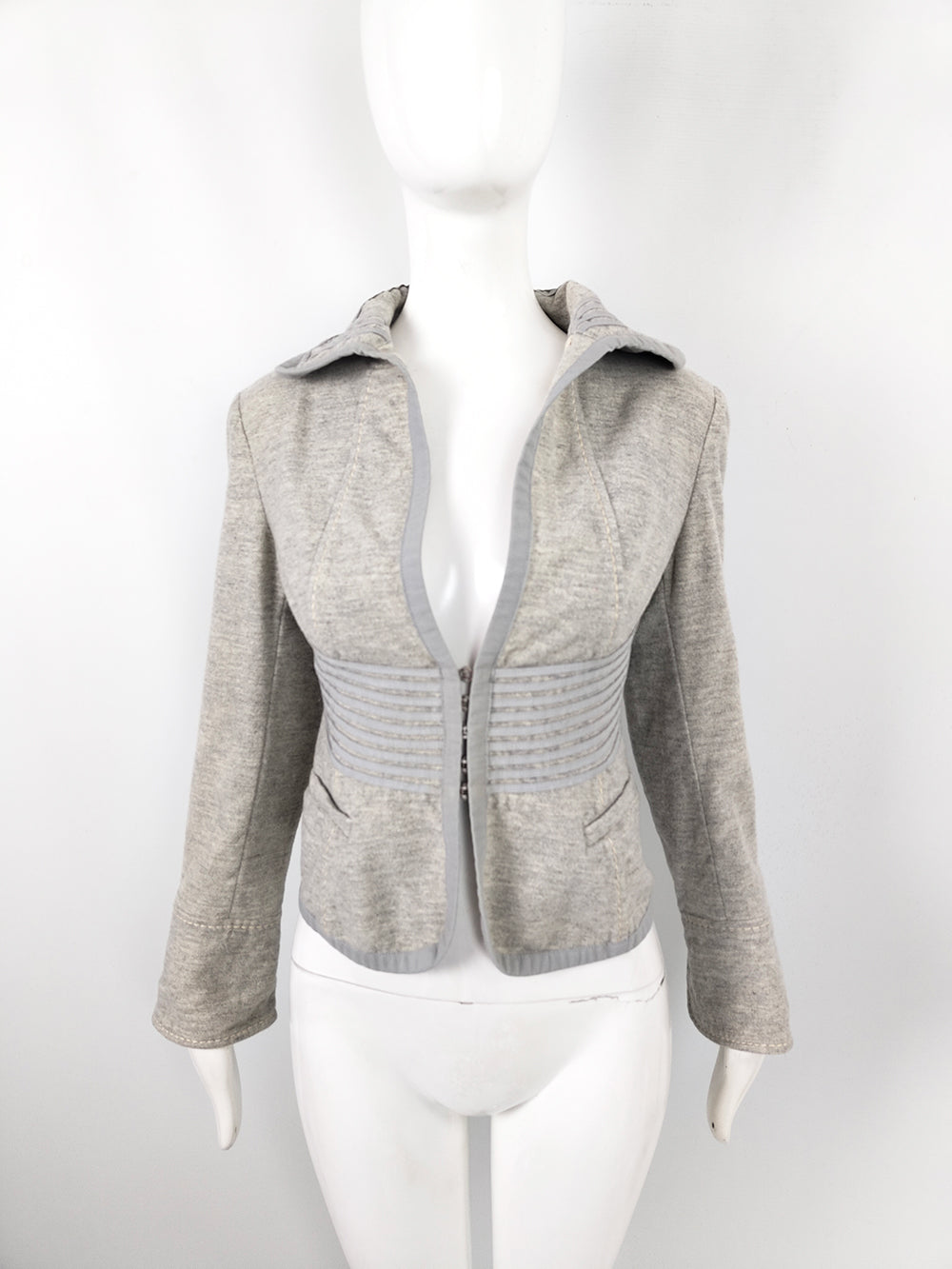 Sportmax by Max Mara Vintage Grey Marl Virgin Wool Women's Jacket