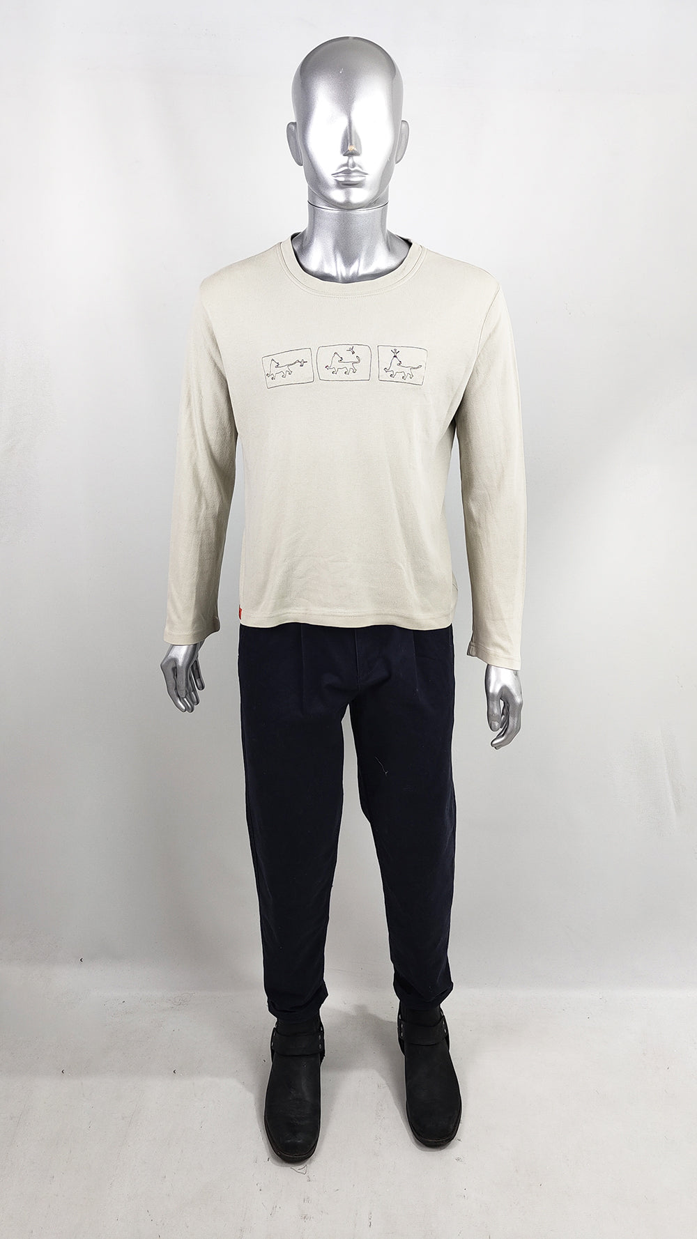 Joe Casely-Hayford Vintage Mens Three Lions Long Sleeve Shirt, 1990s