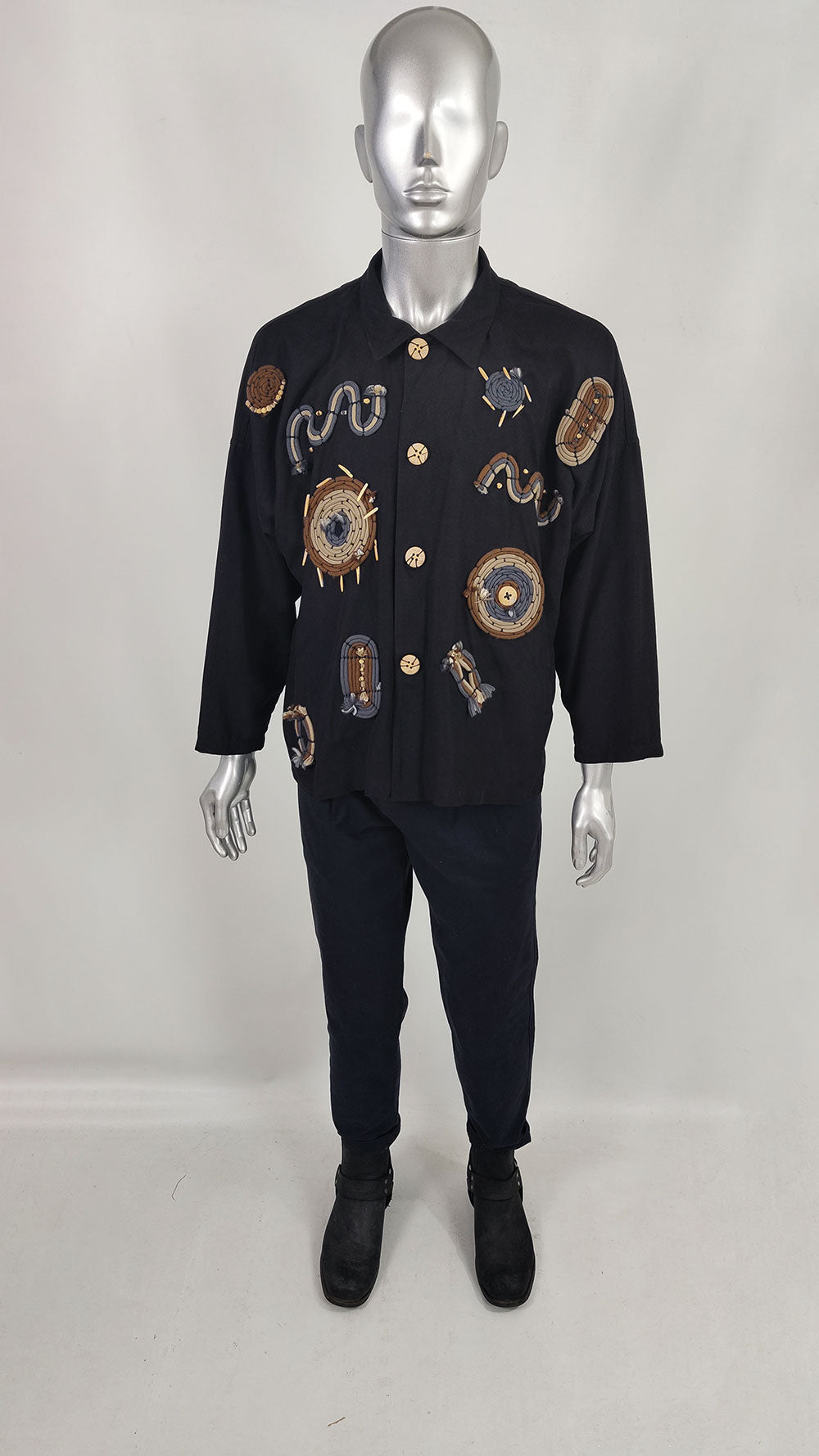 Calugi e Giannelli Vintage Mens Wooden Beaded Coat, 1980s