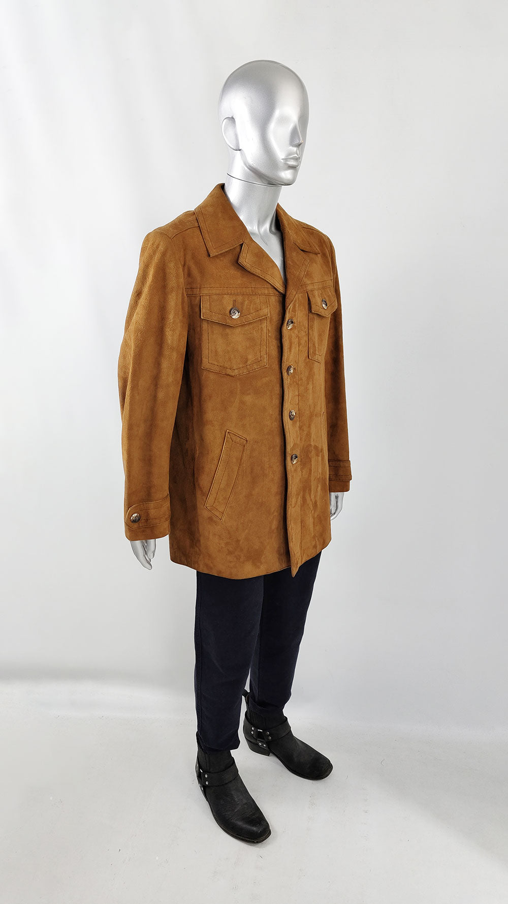 Vintage Mens Brown Suede Jacket, 1960s