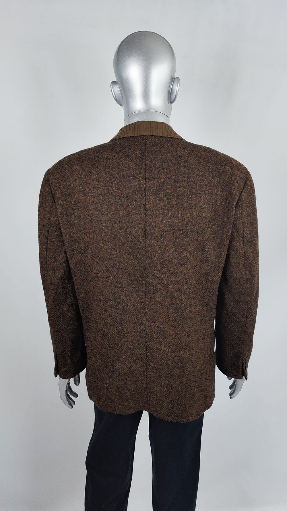 Byblos Vintage Mens 1980s Shoulder Padded Tweed Blazer