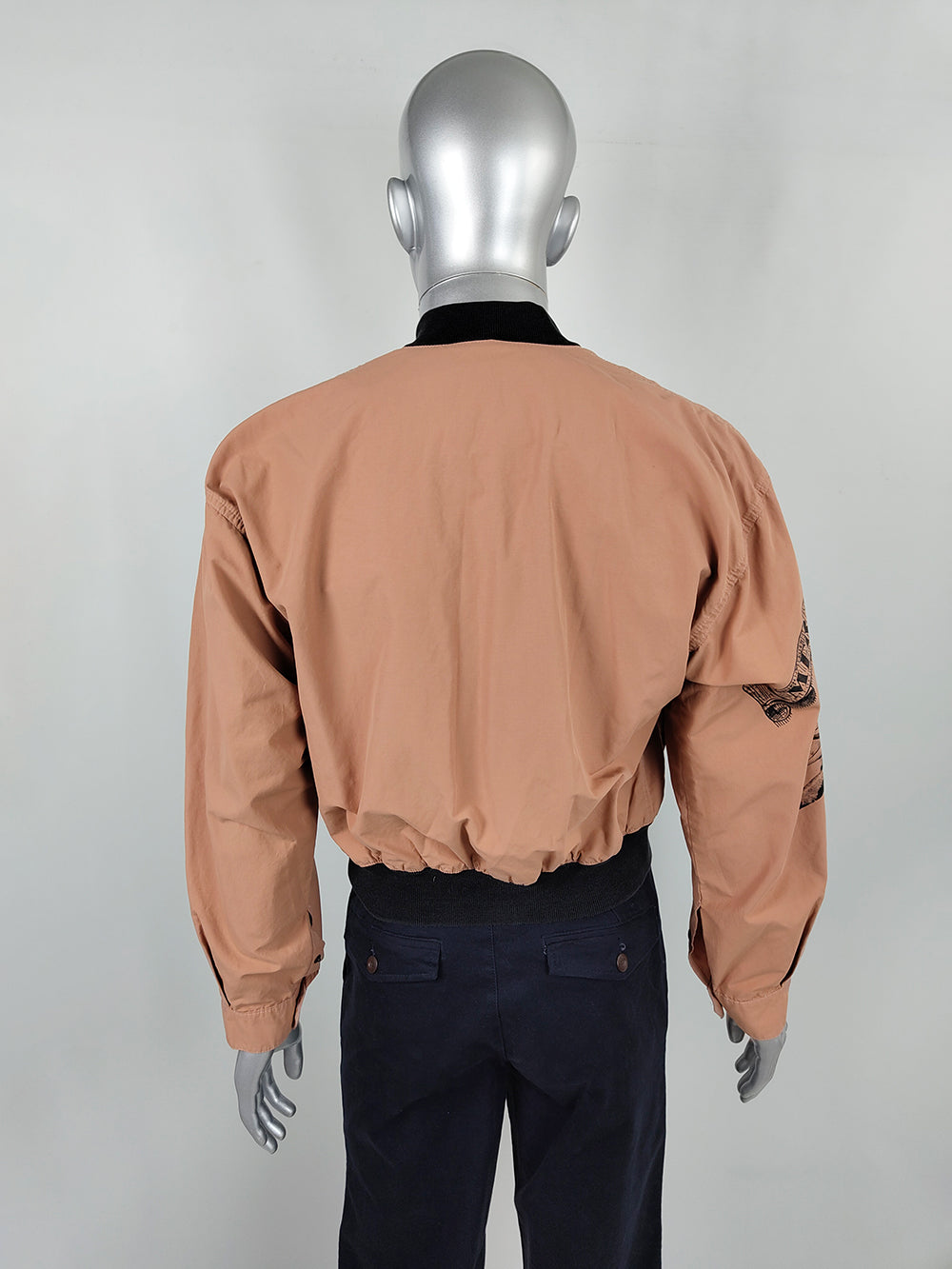 Calugi e Giannelli Vintage Men's Dollar Print Bomber Jacket