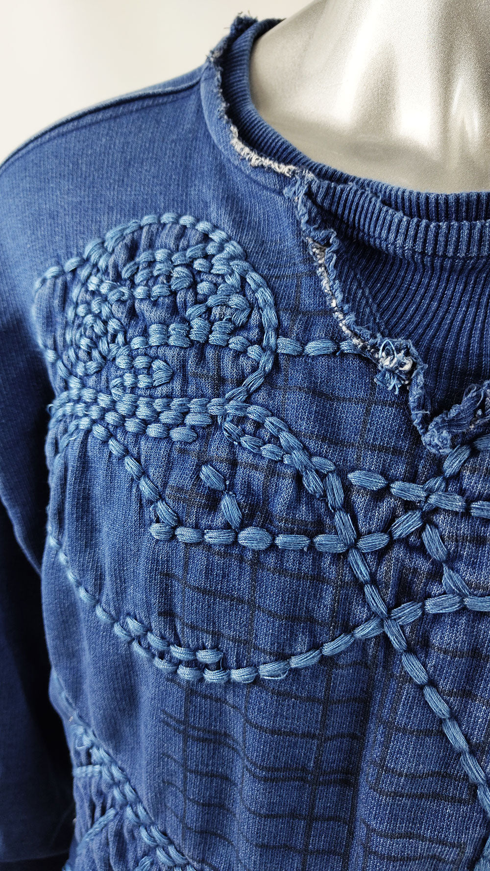 Yo Japan Vintage Mens Sashiko Stitching Sweatshirt.