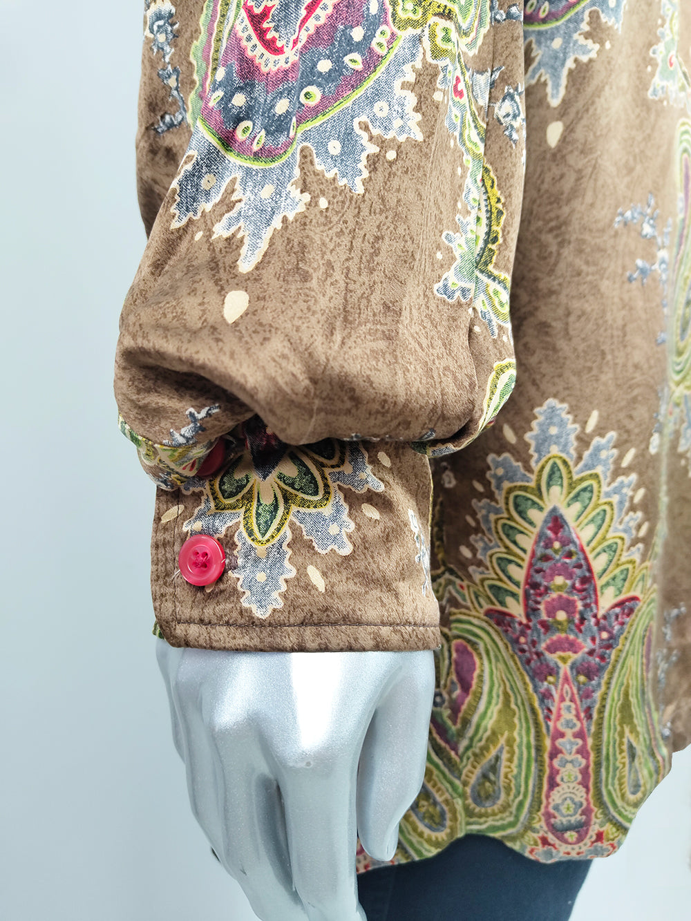 Rare Voyage London Vintage Mens Pure Silk Paisley Shirt, 1990s