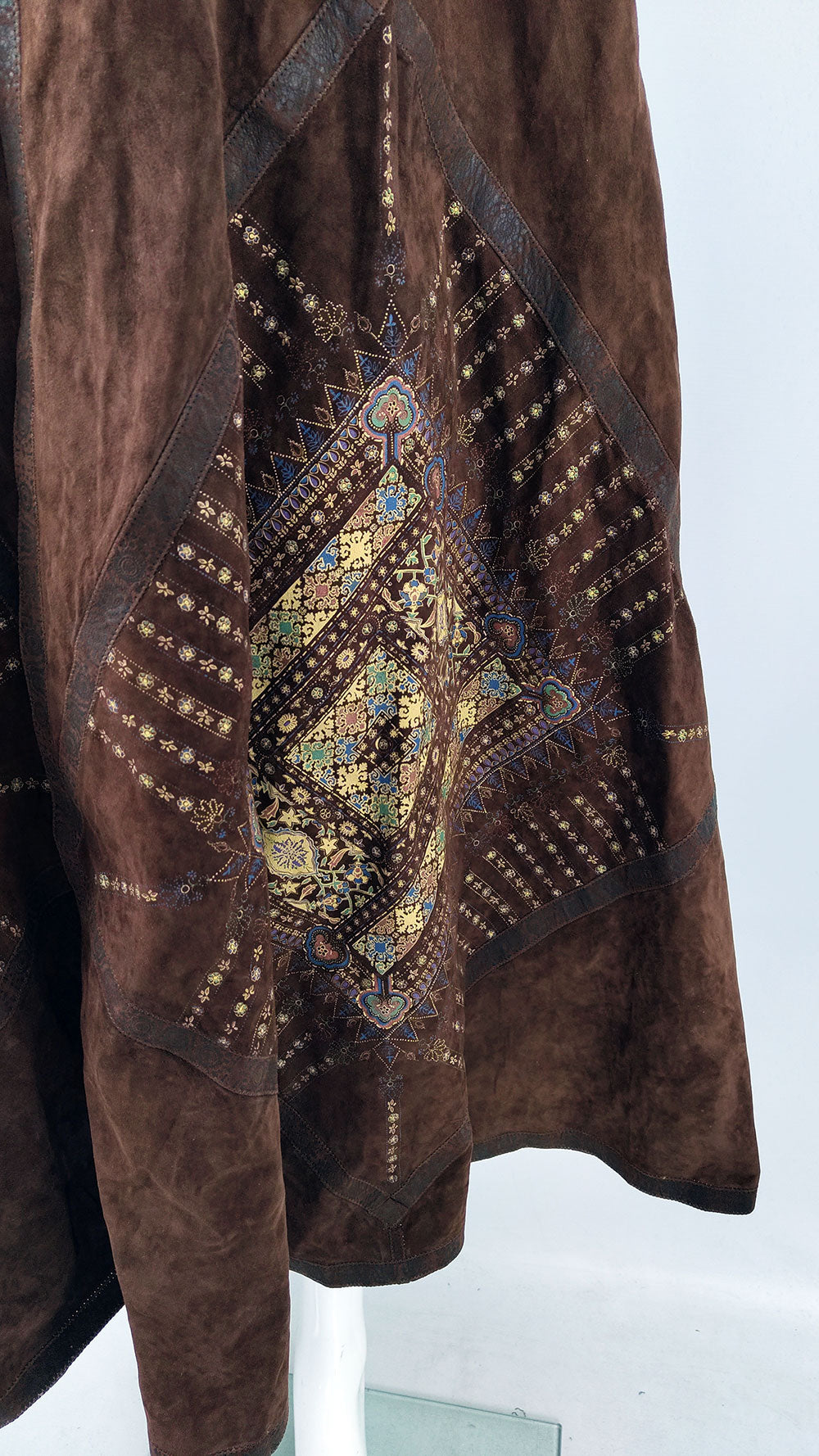 Roberto Cavalli Brown Suede Full Length Cape, 1970s