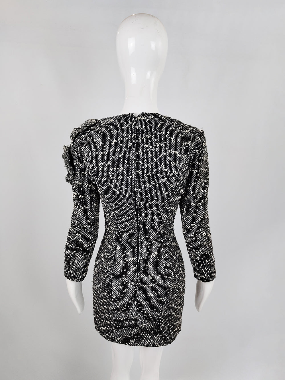 Alberta Ferretti Vintage Sculptural Bouclé Mini Dress, 1980s