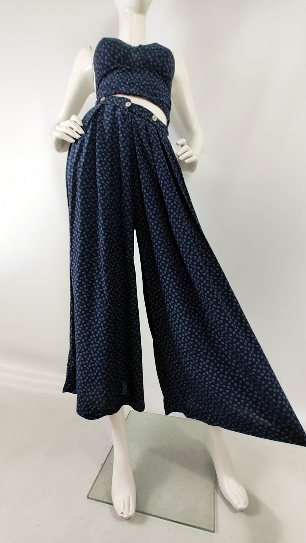 Sophie Sitbon Vintage Wide Leg Pant & Crop Top Suit