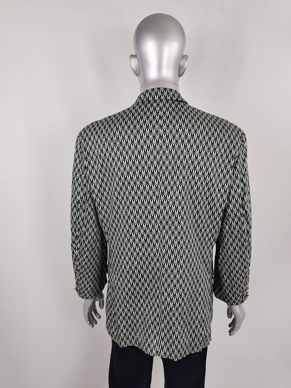 Moschino Vintage Mens All Over Logo Print Cotton Blazer Jacket, 1990s