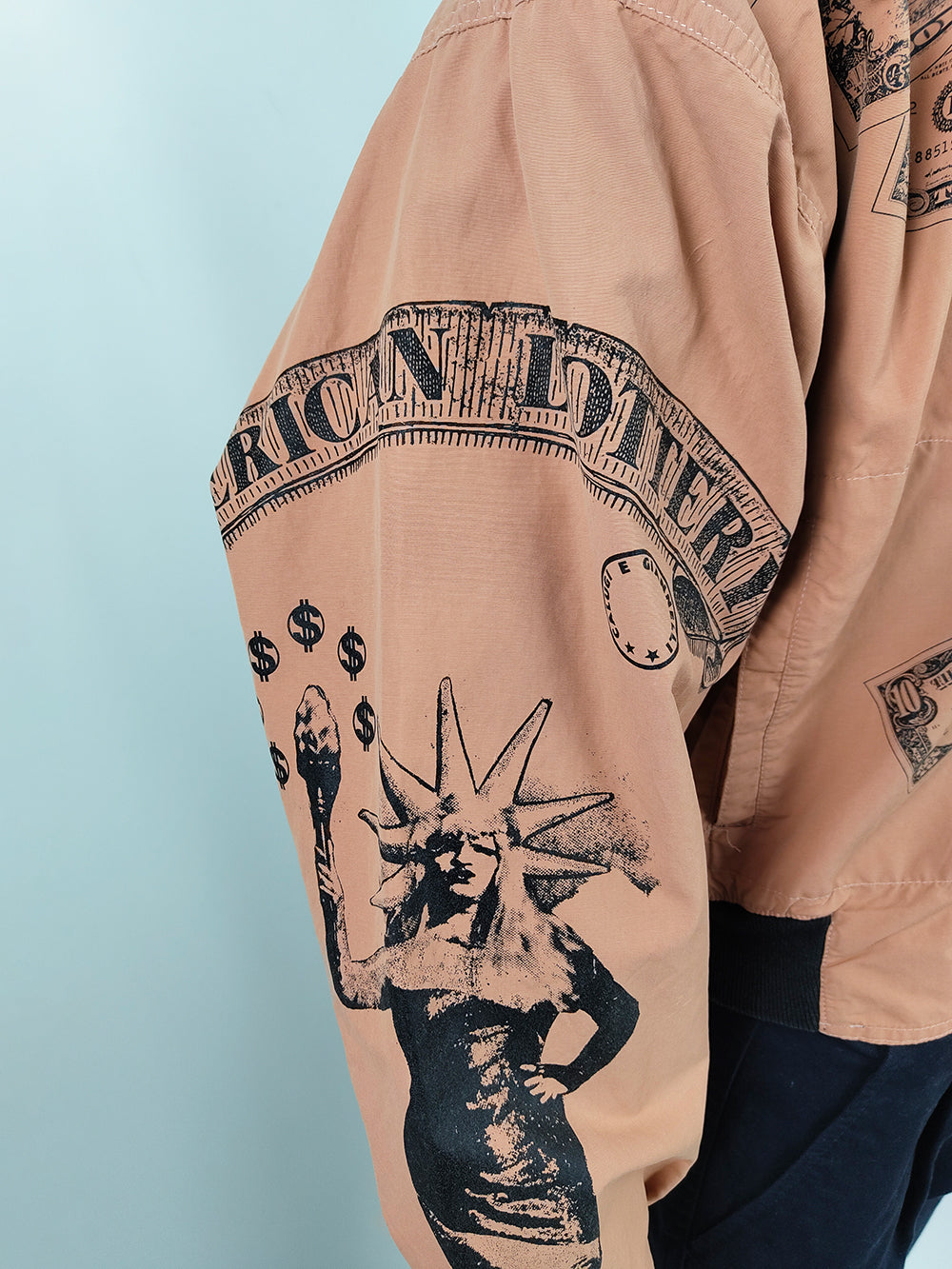 Calugi e Giannelli Vintage Men's Dollar Print Bomber Jacket