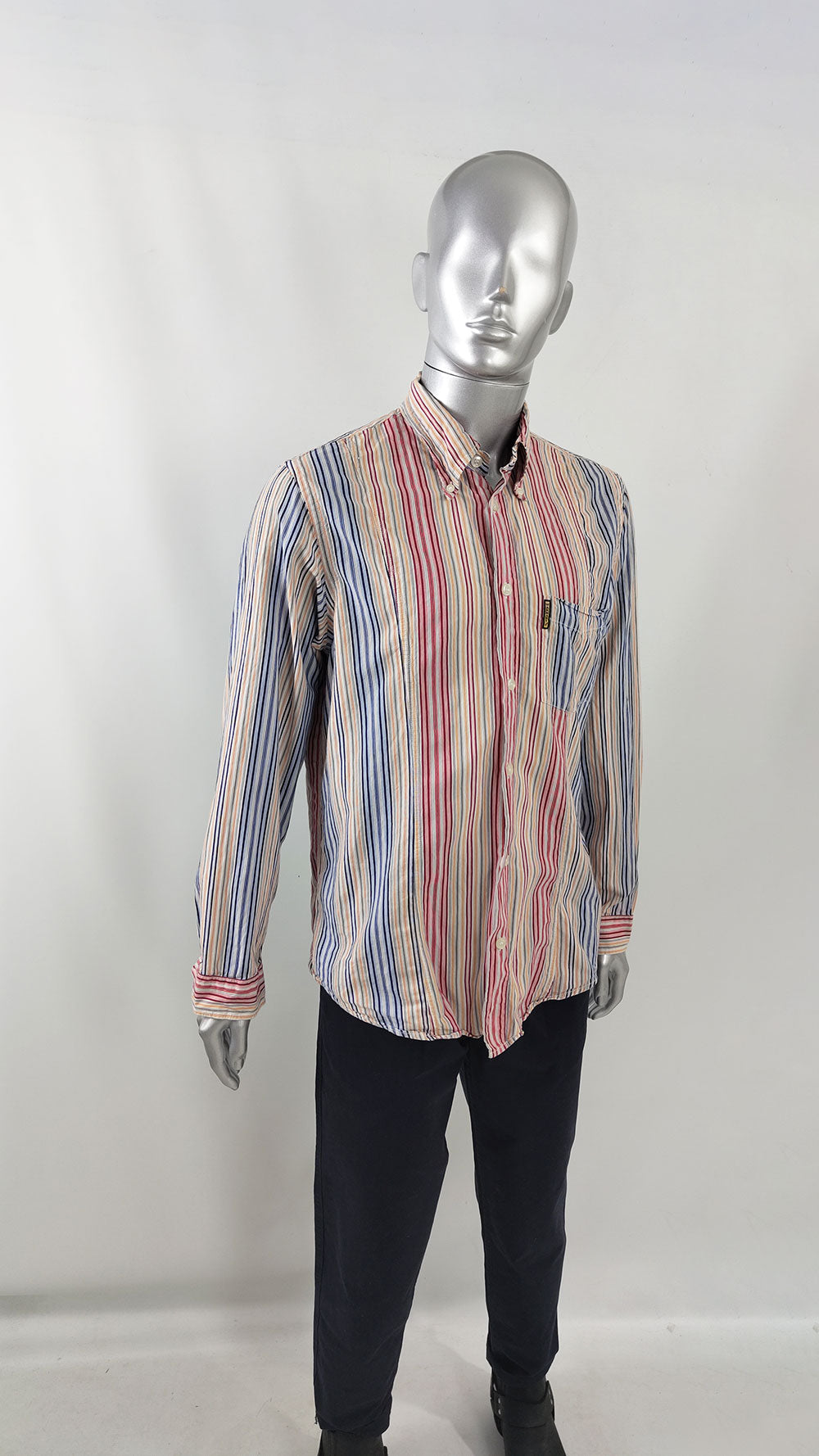 Armani Jeans Vintage Mens Indian Madras Cotton Shirt, 1990s