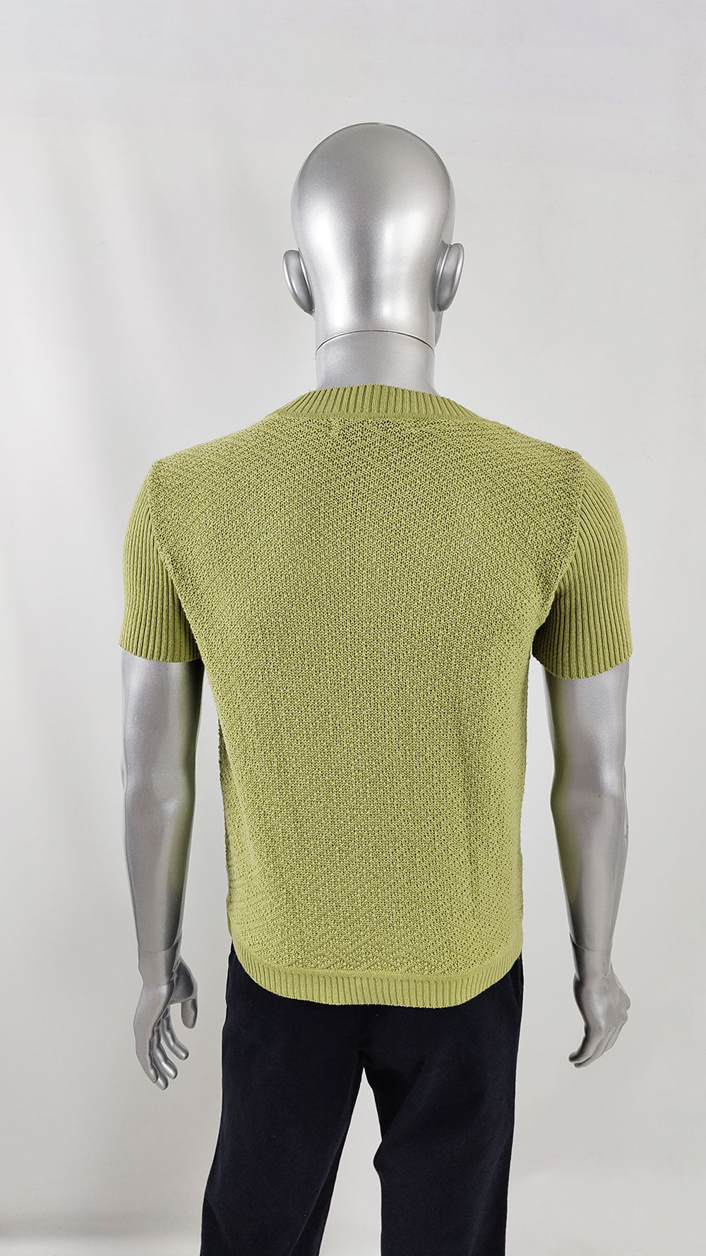 Joe Casely Hayford Vintage Mens Lime Green Avant Garde Knit Shirt