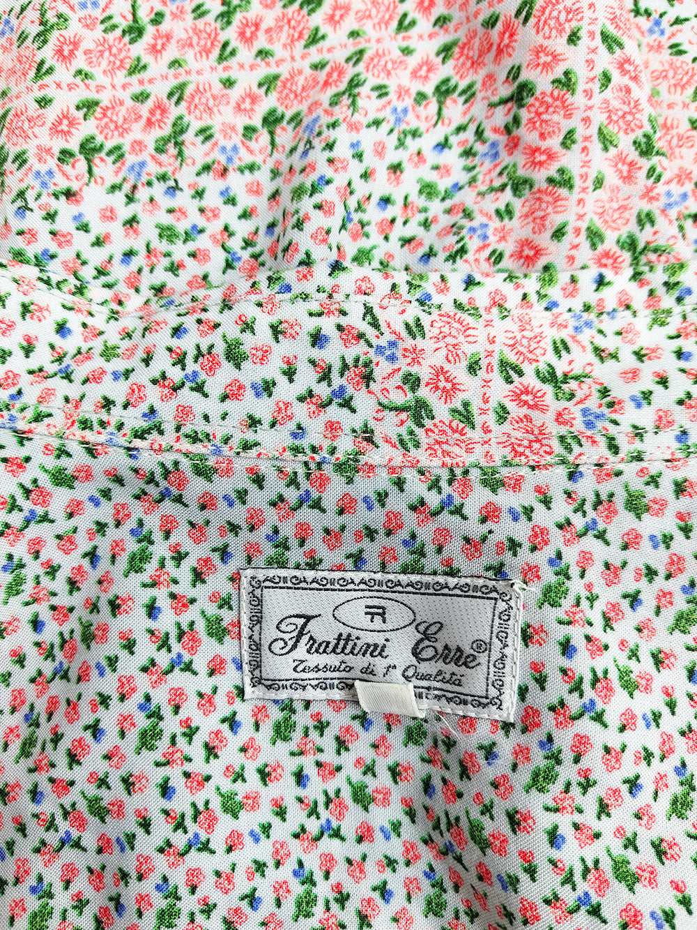 Frattini Erre Vintage Men's Flowy Italian Floral Print Shirt, 1990s