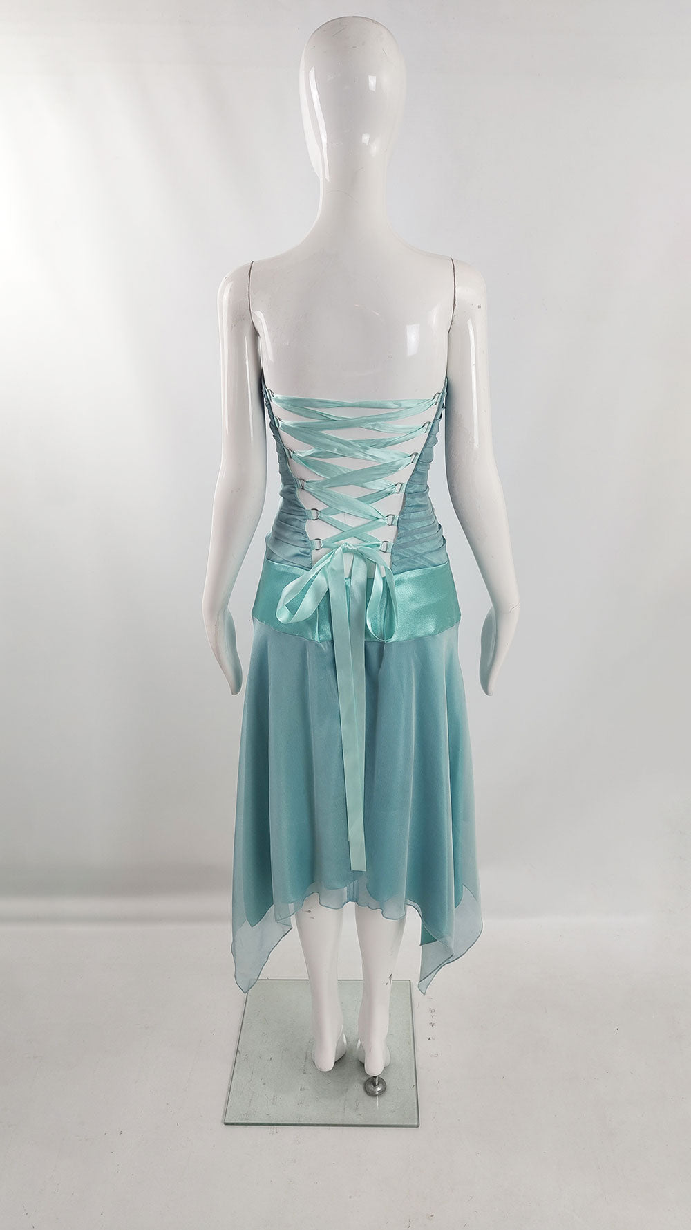 A ribbon back vintage fairy chiffon dress for women from the 2000s by Charas.