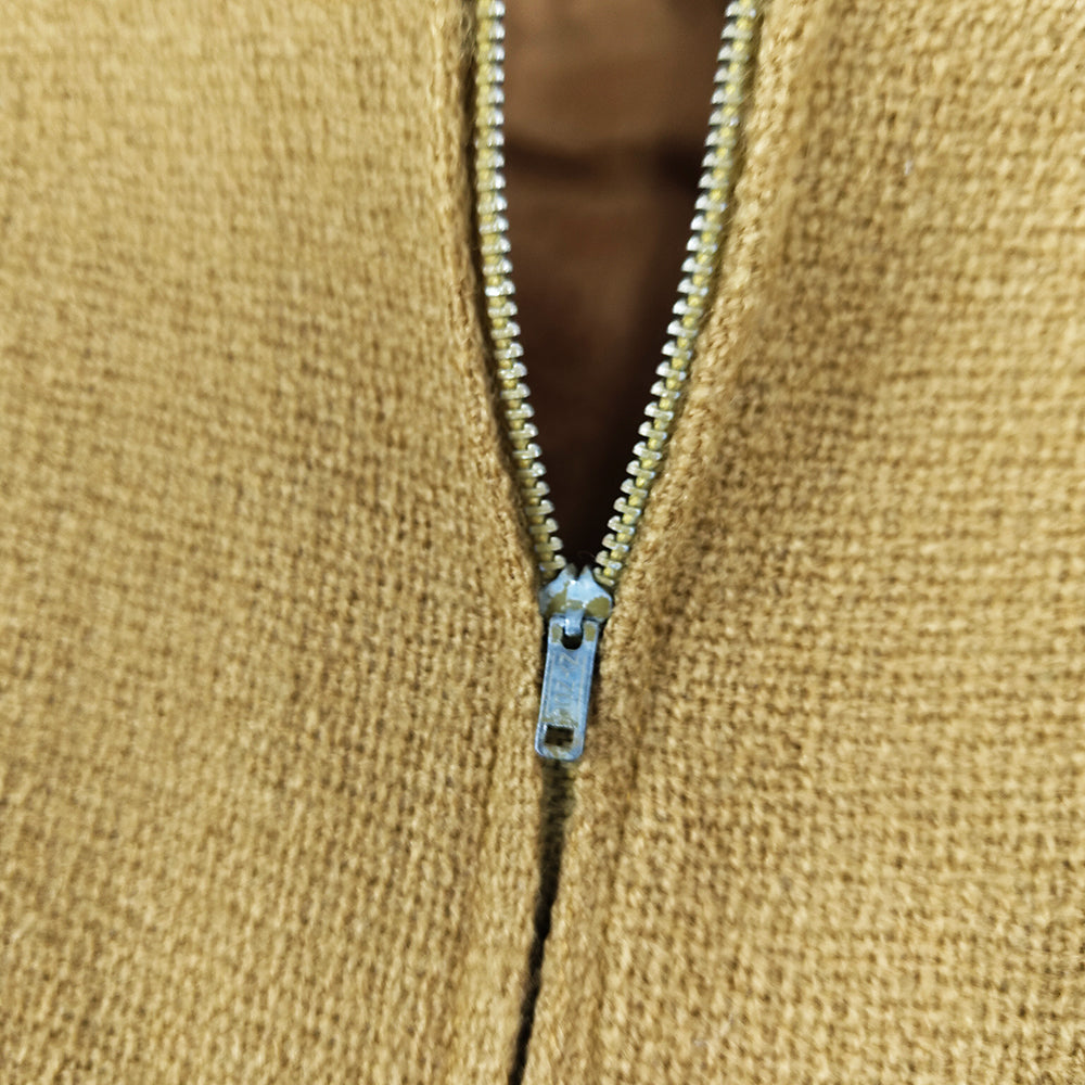 Vintage 1950s Mustard Wool Short Sleeve Dress