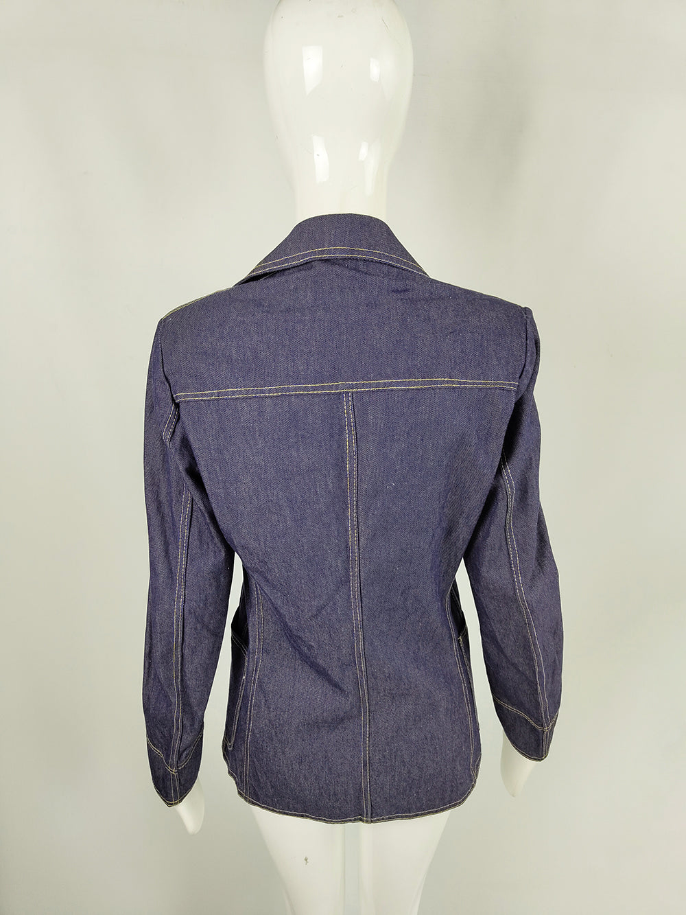 Vintage Womens Mens Unisex Patch Pocket Denim Jacket, 1970s