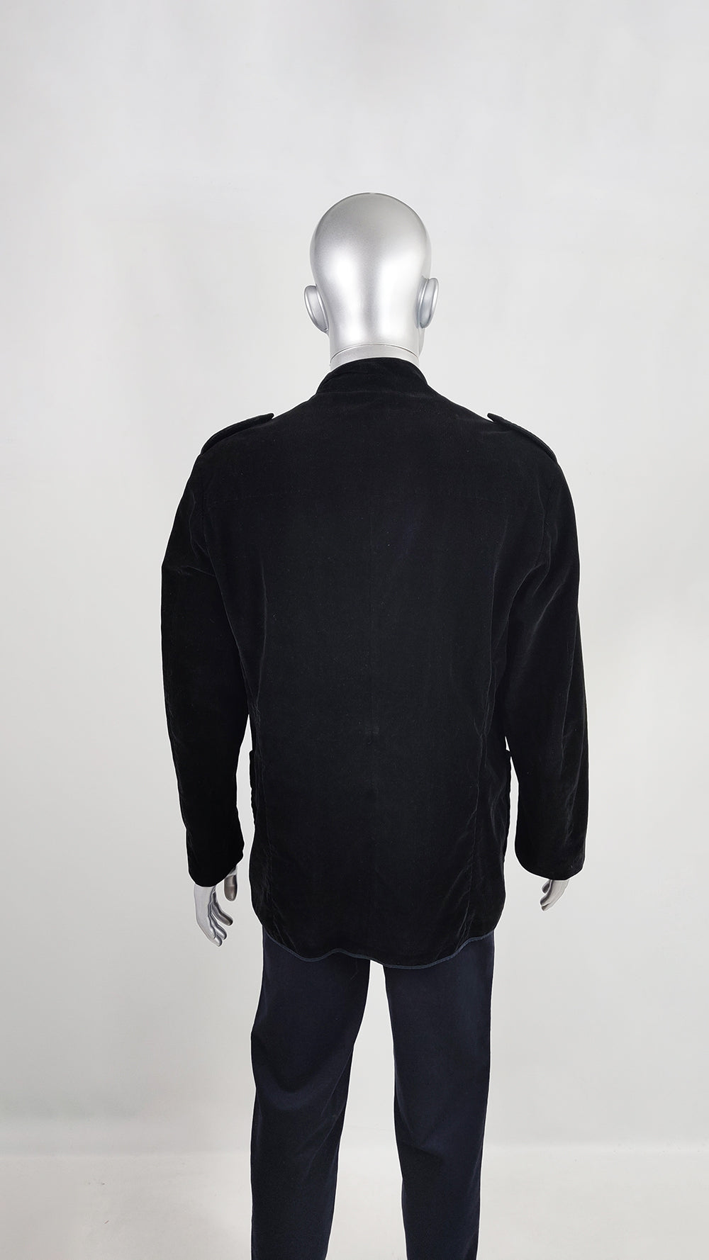 Joseph Vintage Mens Black Corduroy Nehru Collar Jacket