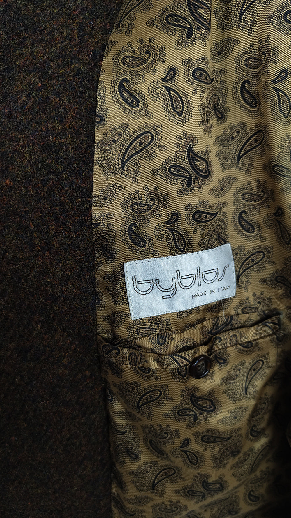Byblos Vintage Mens 1980s Shoulder Padded Tweed Blazer
