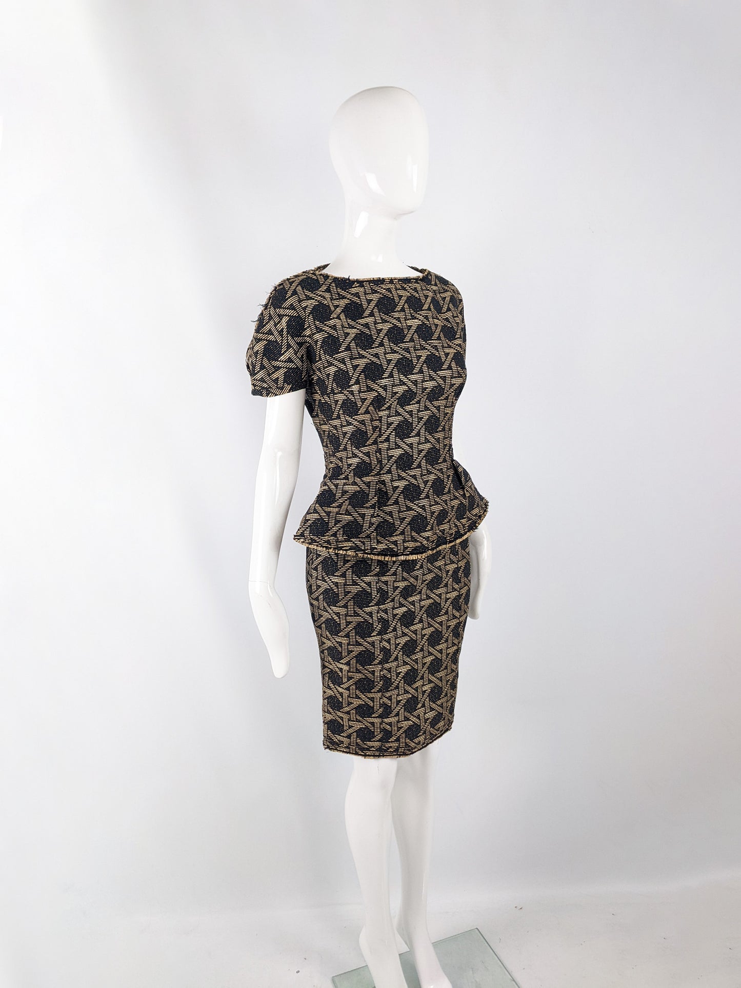 Dsquared2 Preowned Peplum Geometric Pattern Party Dress