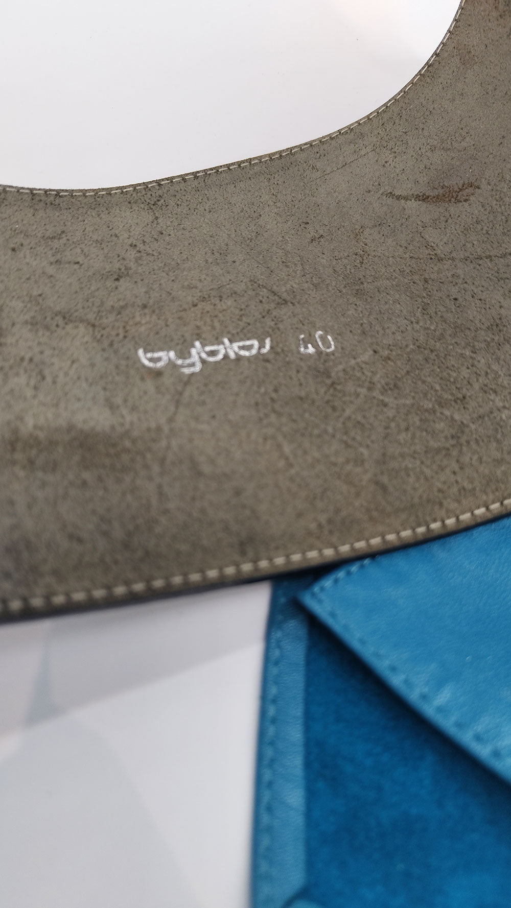 Byblos Vintage Wide Leather Structured Belt, 1980s