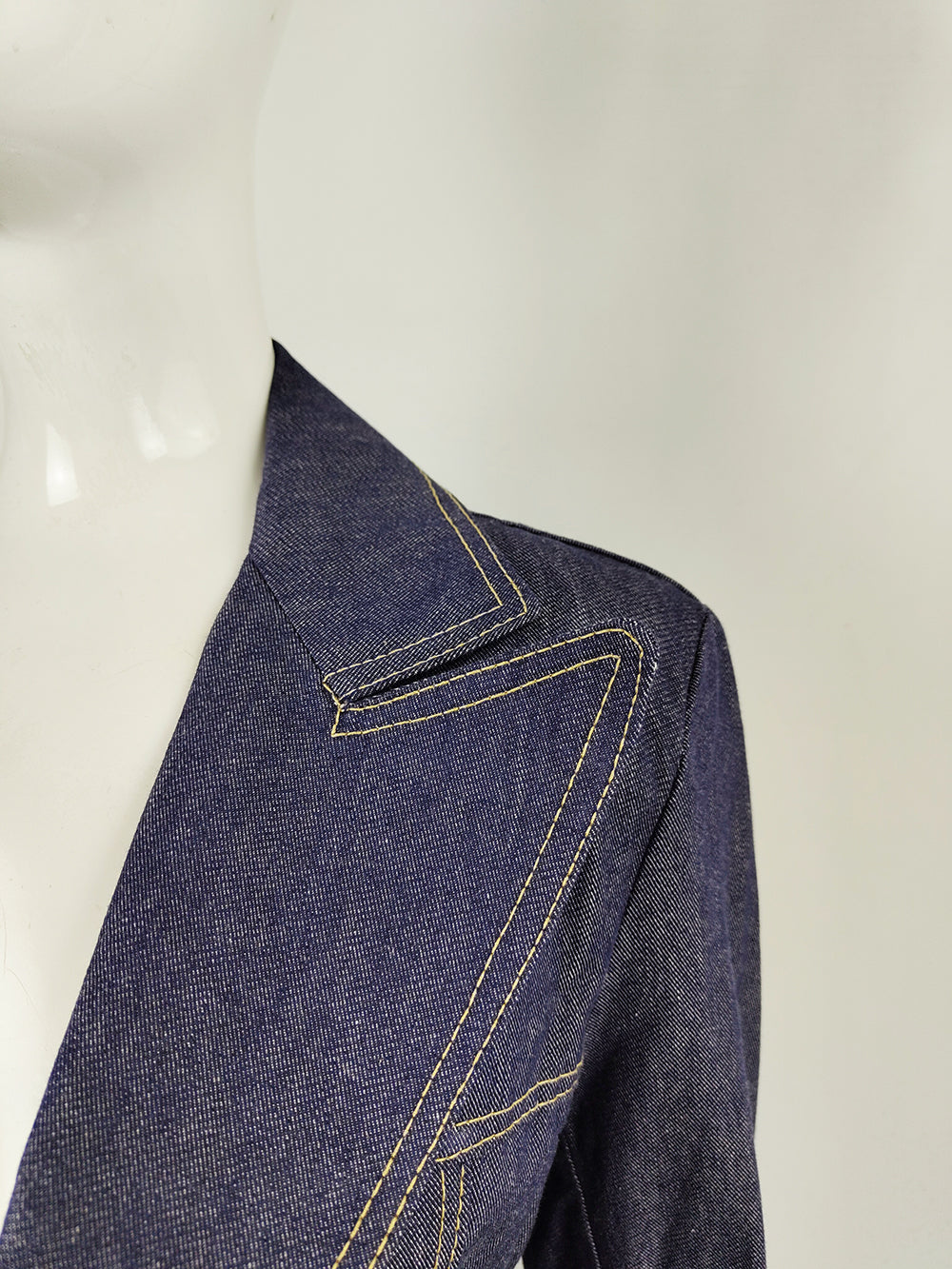 Vintage Womens Mens Unisex Patch Pocket Denim Jacket, 1970s