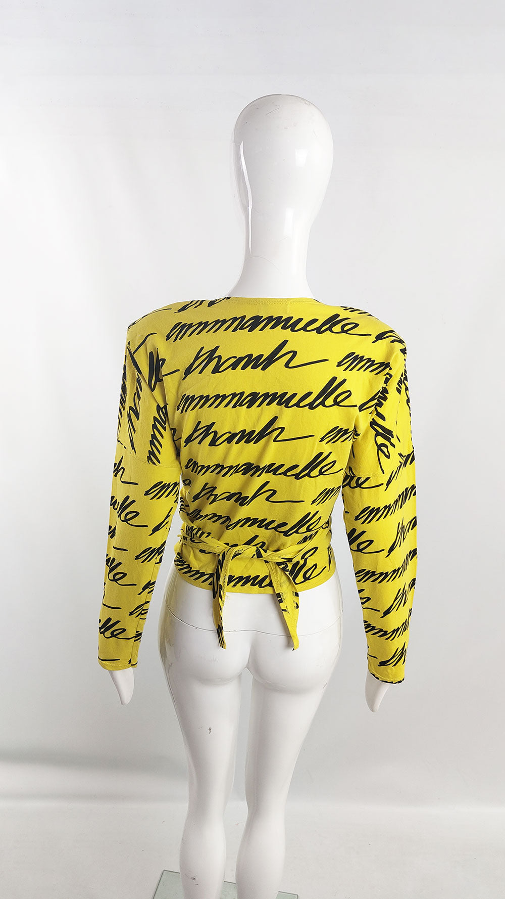 Emmanuelle Khanh Vintage Logomania Print Wrap Top