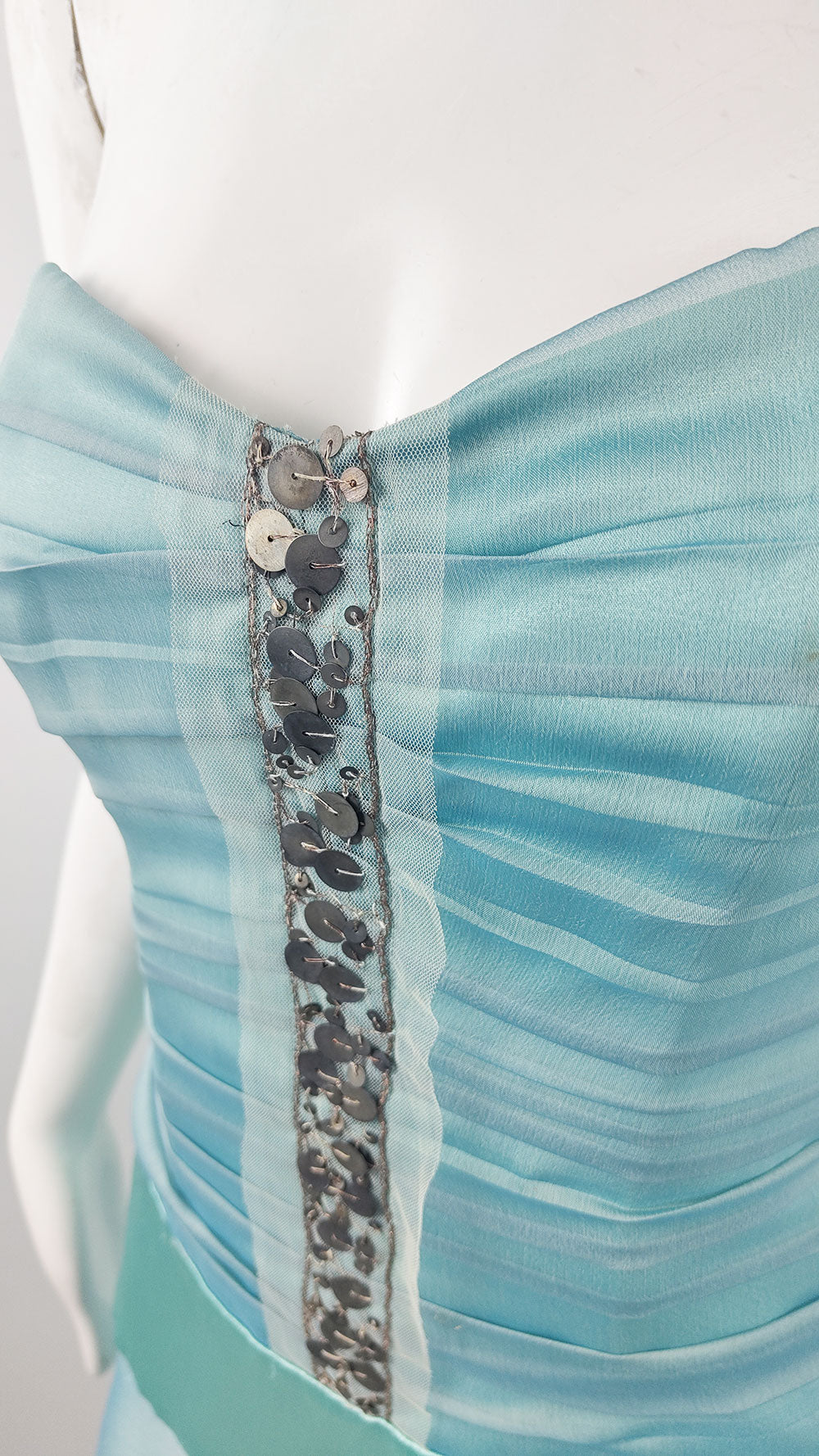 Charas Vintage y2k Ribbon Back Mint Blue Corset Fairy Dress, 2000s