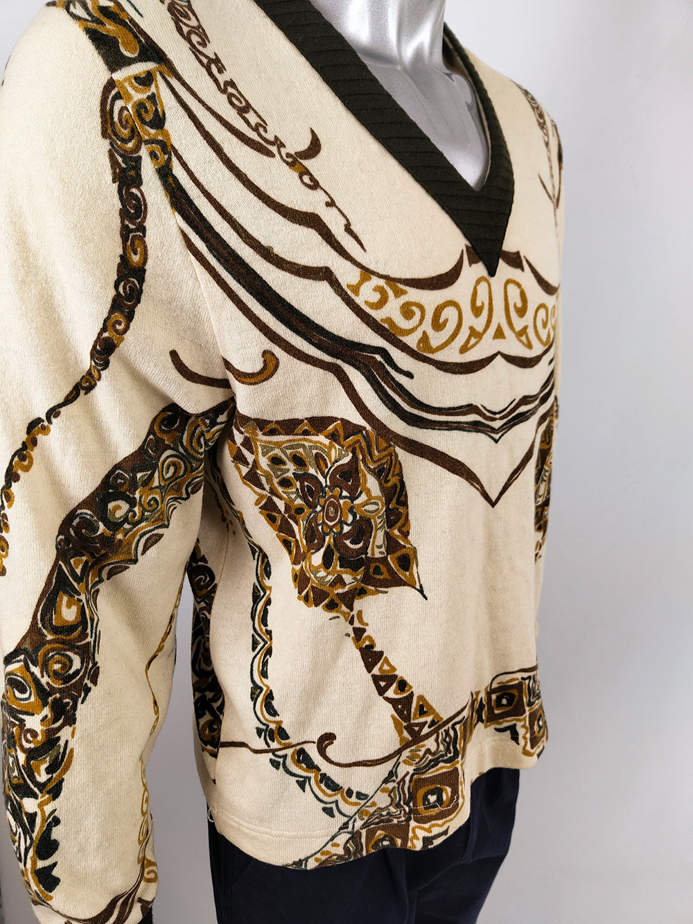 Pierre Cardin Rare Vintage Men's V Neck Sweater, 1970s