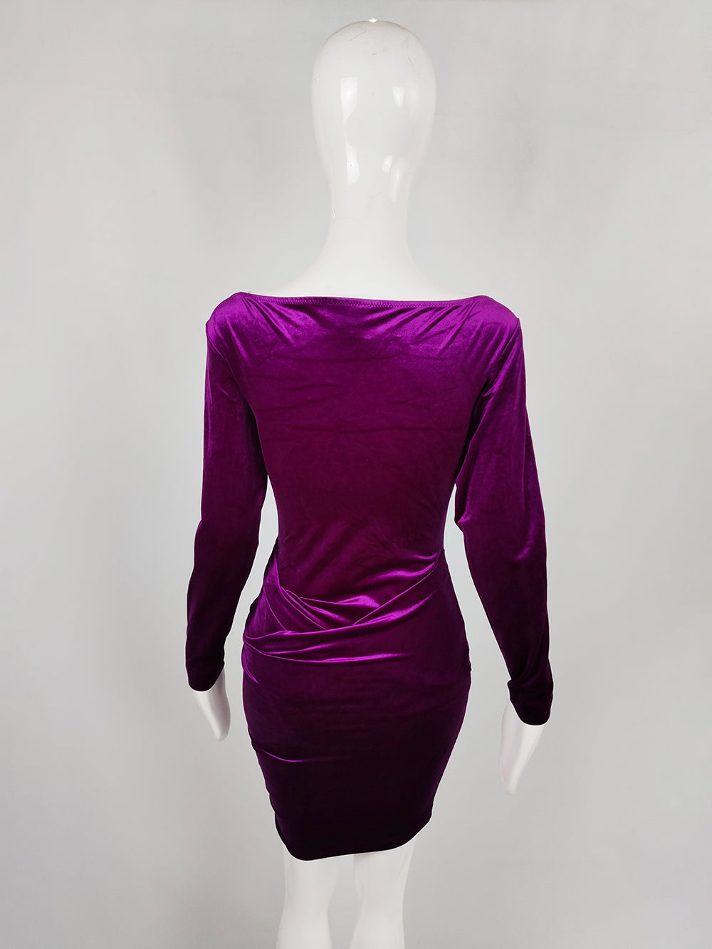 La Perla Bodycon Magenta Velour Party Dress