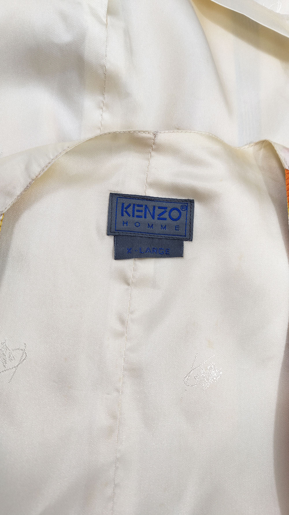 Kenzo Vintage Mens Orange & Blue Striped Silk Waistcoat