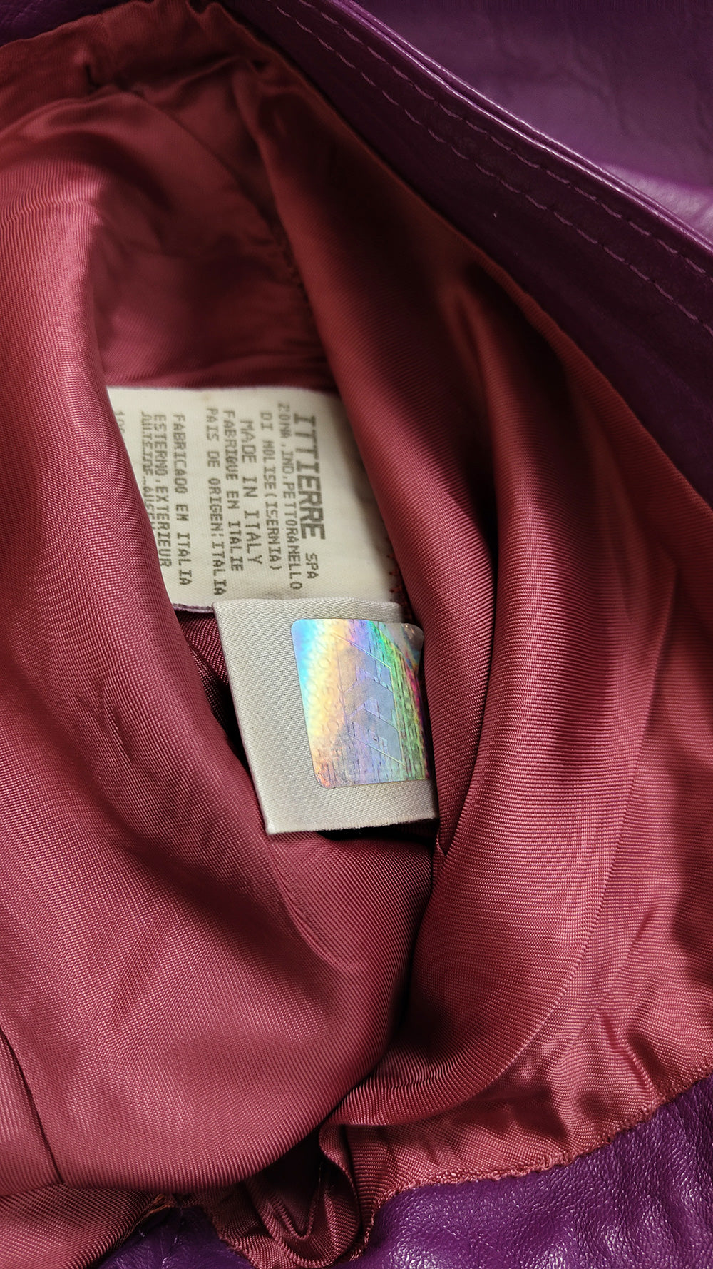 Gianni Versace Versus Vintage Purple Leather Bootcut Pants, 1990s