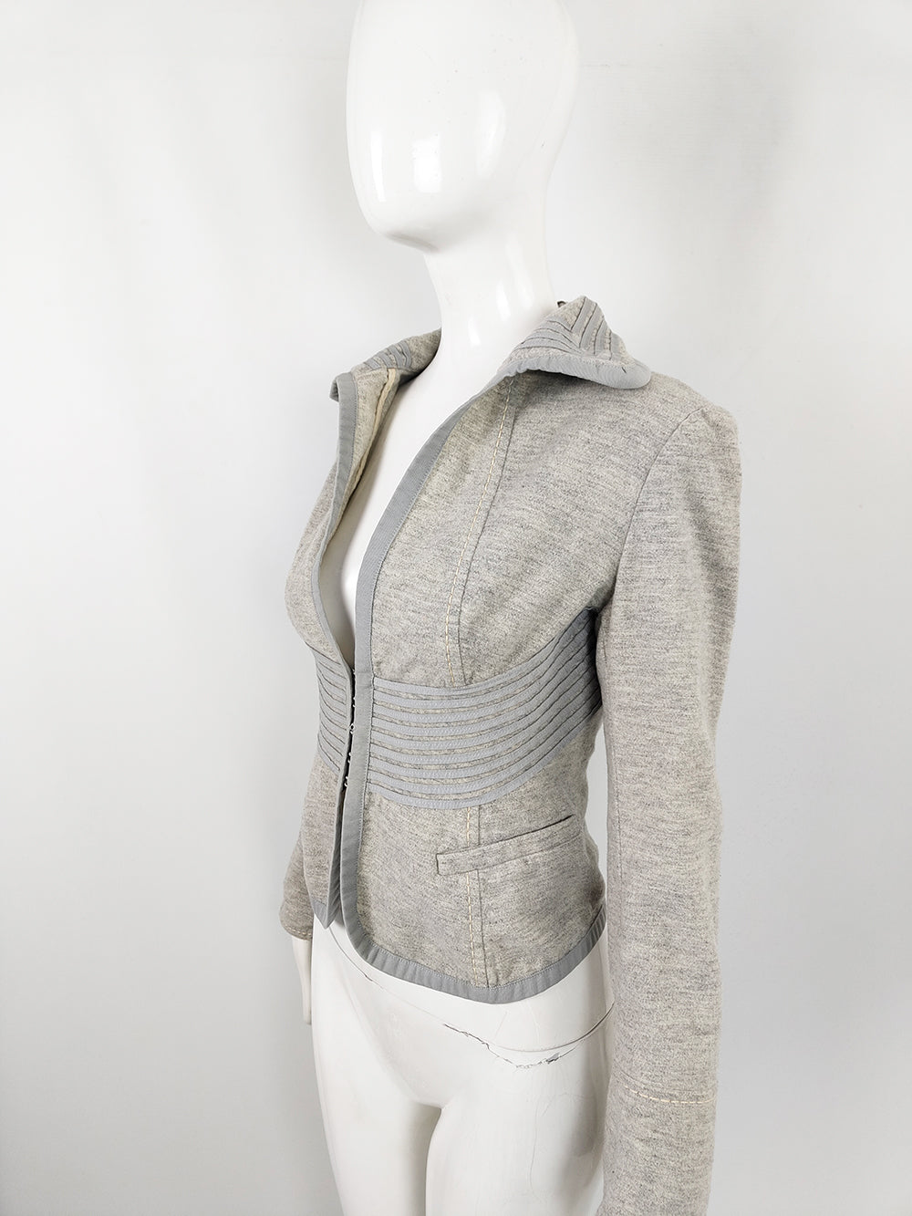 Sportmax by Max Mara Vintage Grey Marl Virgin Wool Women's Jacket