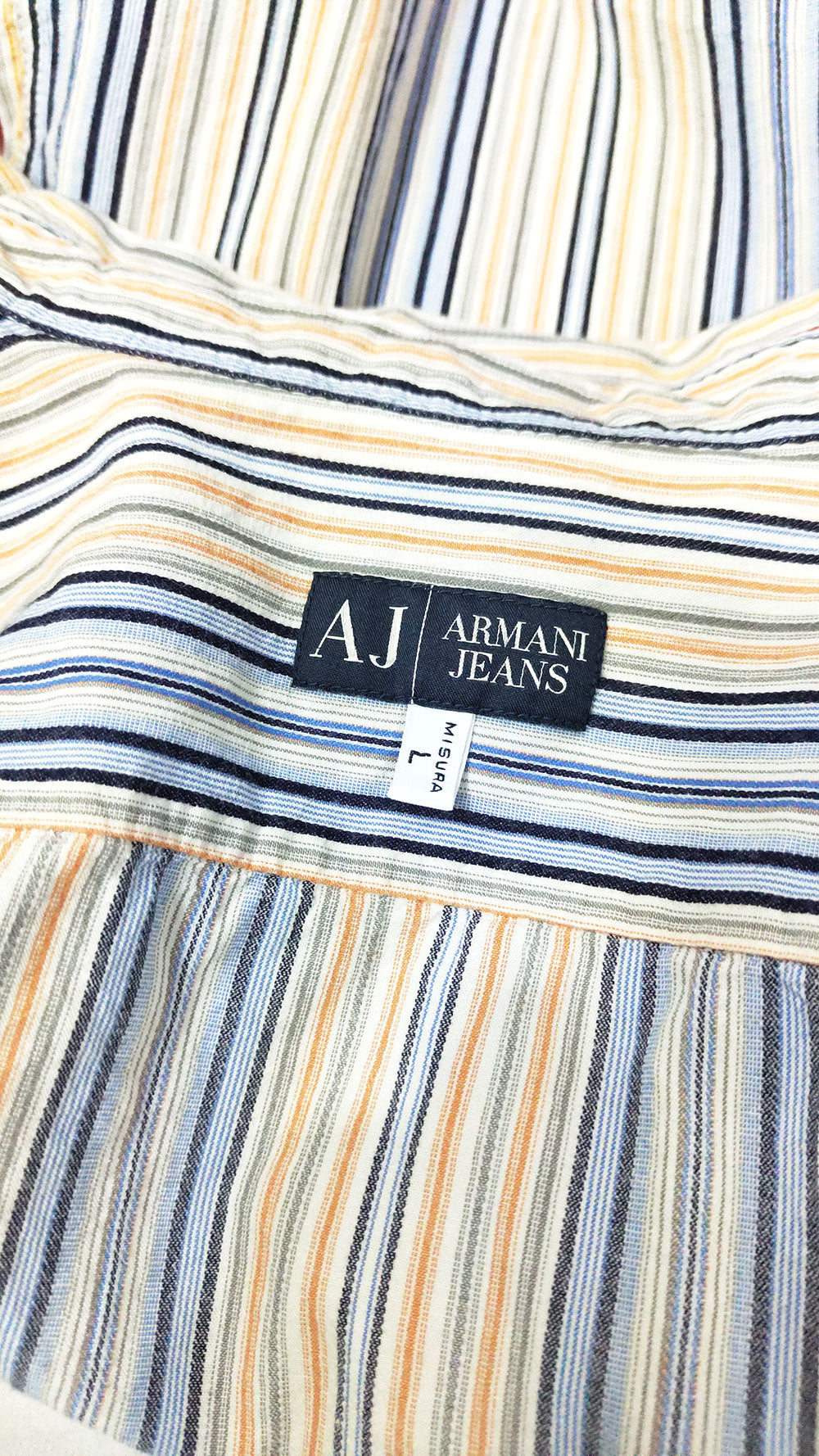 Armani Jeans Vintage Mens Indian Madras Cotton Shirt, 1990s