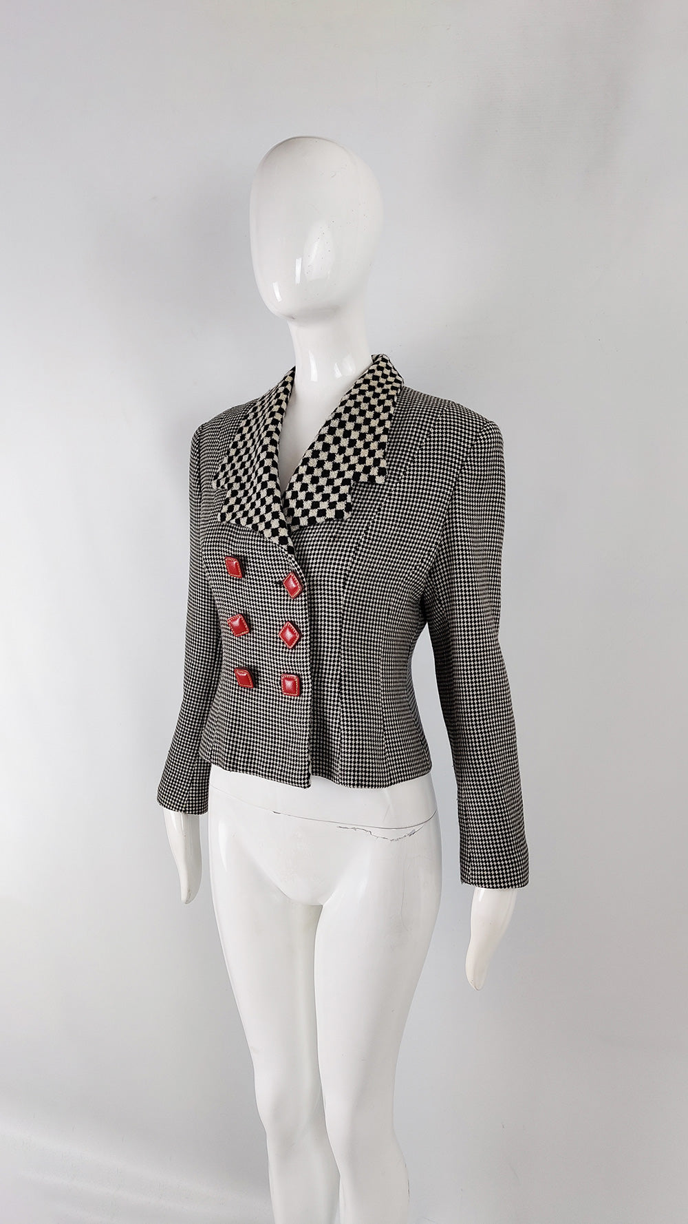 Lolita Lempicka Vintage Wool Check Tailored Jacket