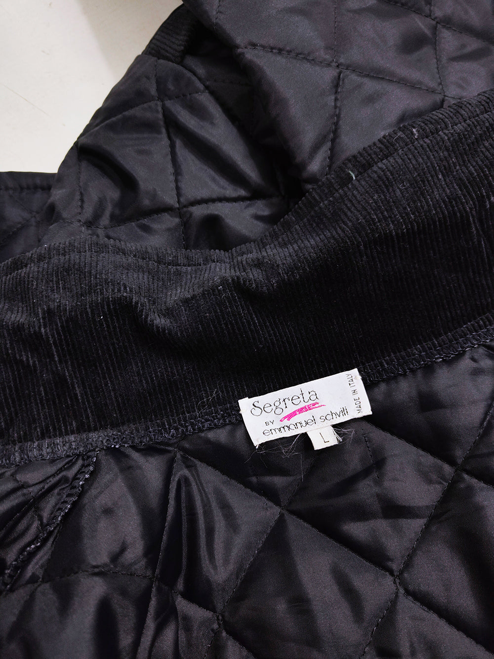 Vintage Mens Italian Tom & Jerry Navy Blue Quilted Coat, 1990s