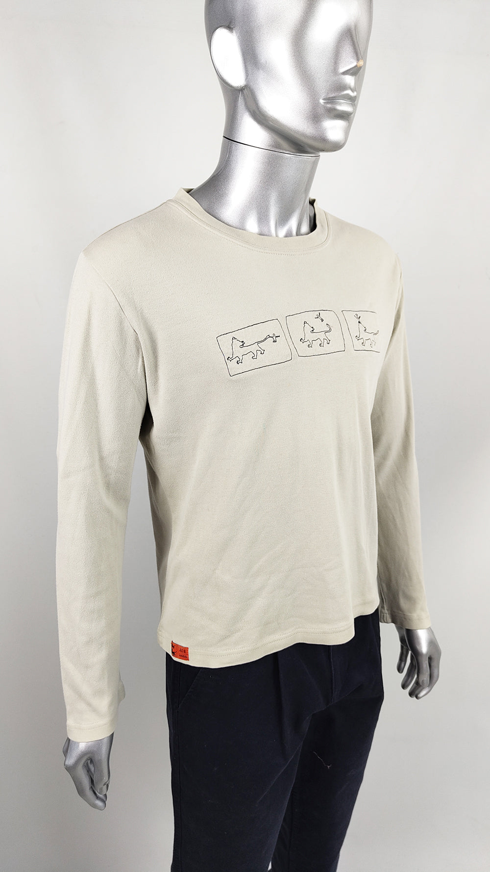 Joe Casely-Hayford Vintage Mens Three Lions Long Sleeve Shirt, 1990s