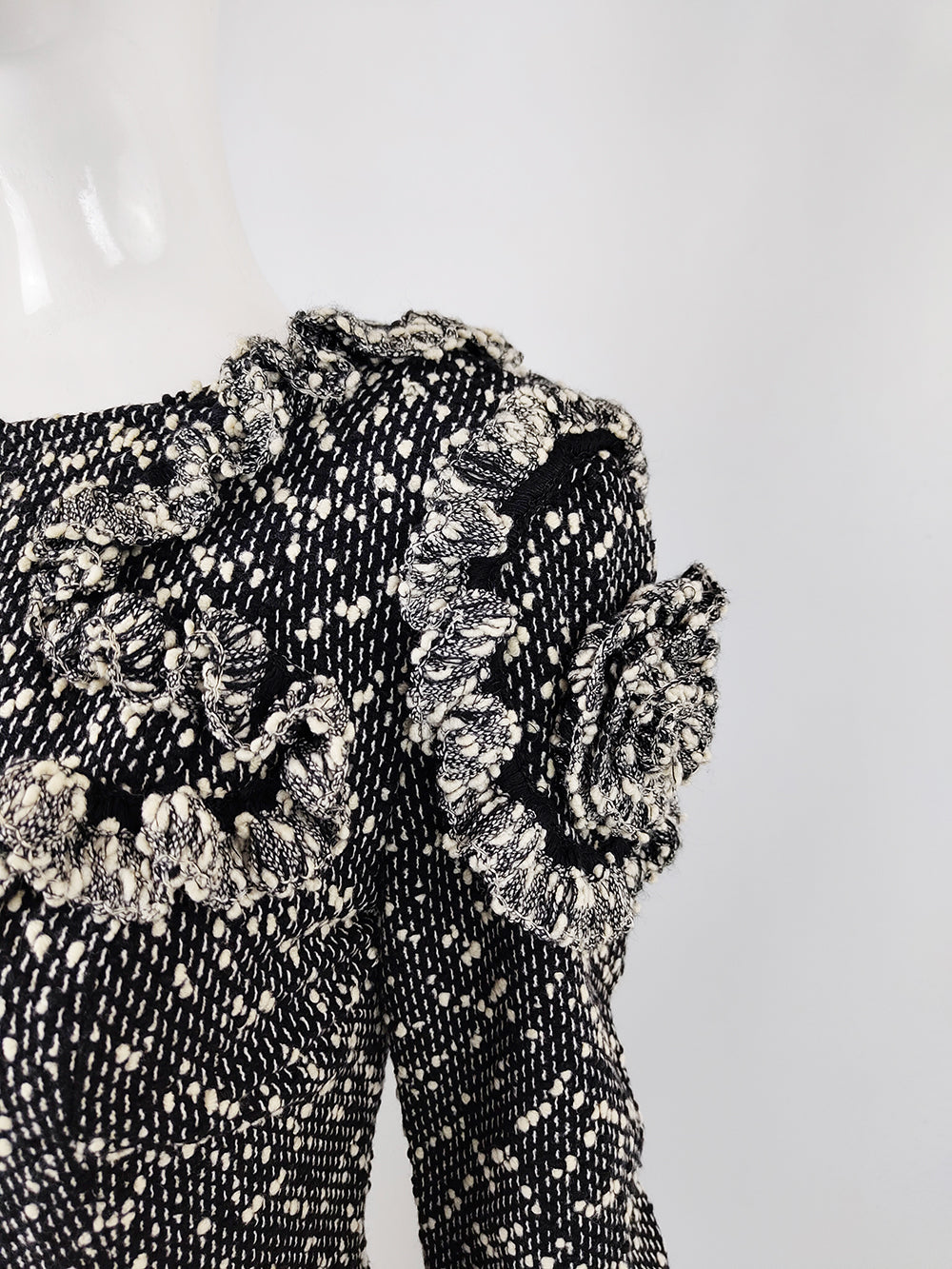 Alberta Ferretti Vintage Sculptural Bouclé Mini Dress, 1980s