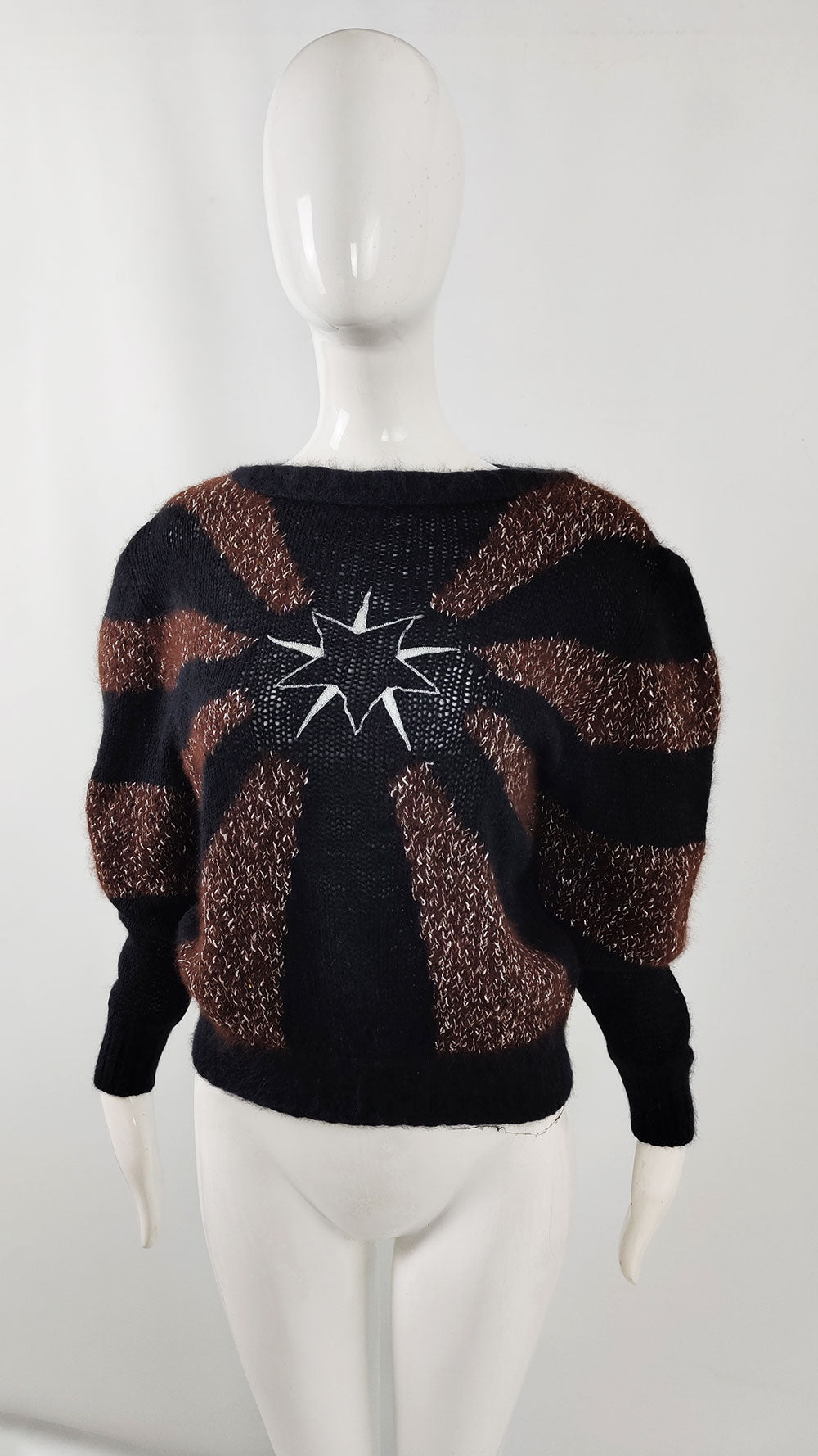 Angora Sweater Designer Sweater With Stars Thierry Mugler Vintage