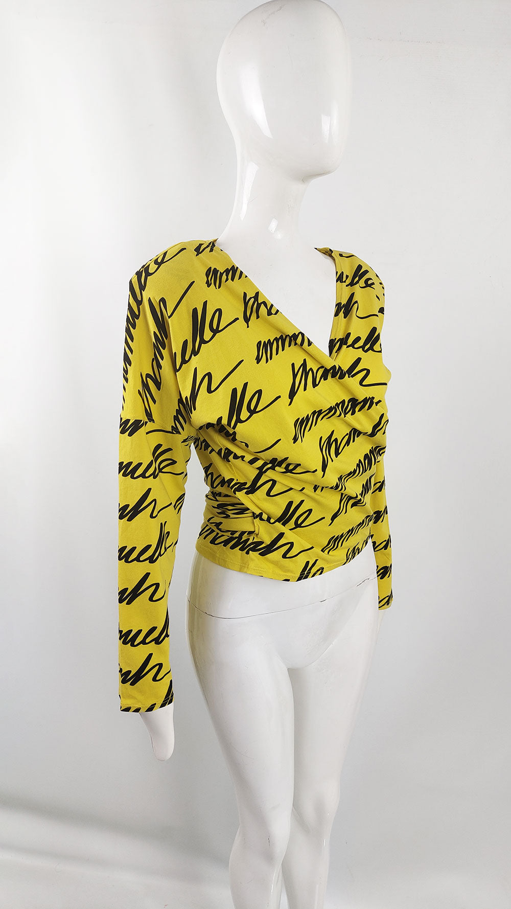 Emmanuelle Khanh Vintage Logomania Print Wrap Top