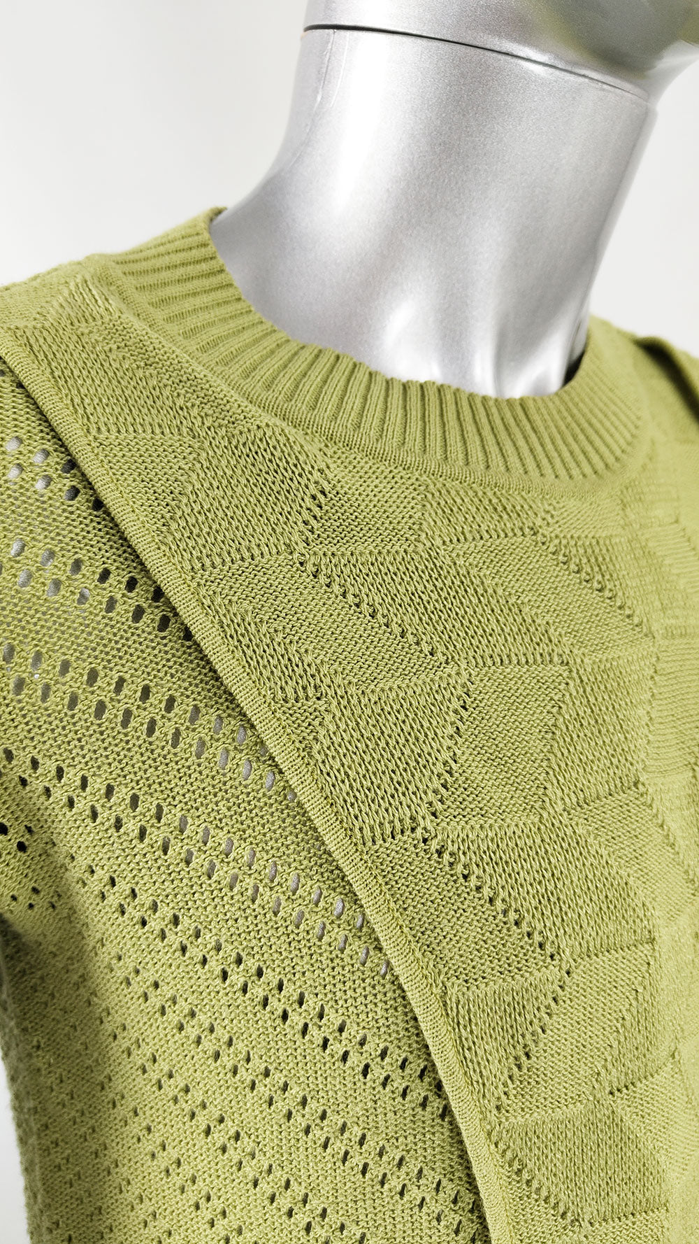 Joe Casely Hayford Vintage Mens Lime Green Avant Garde Knit Shirt