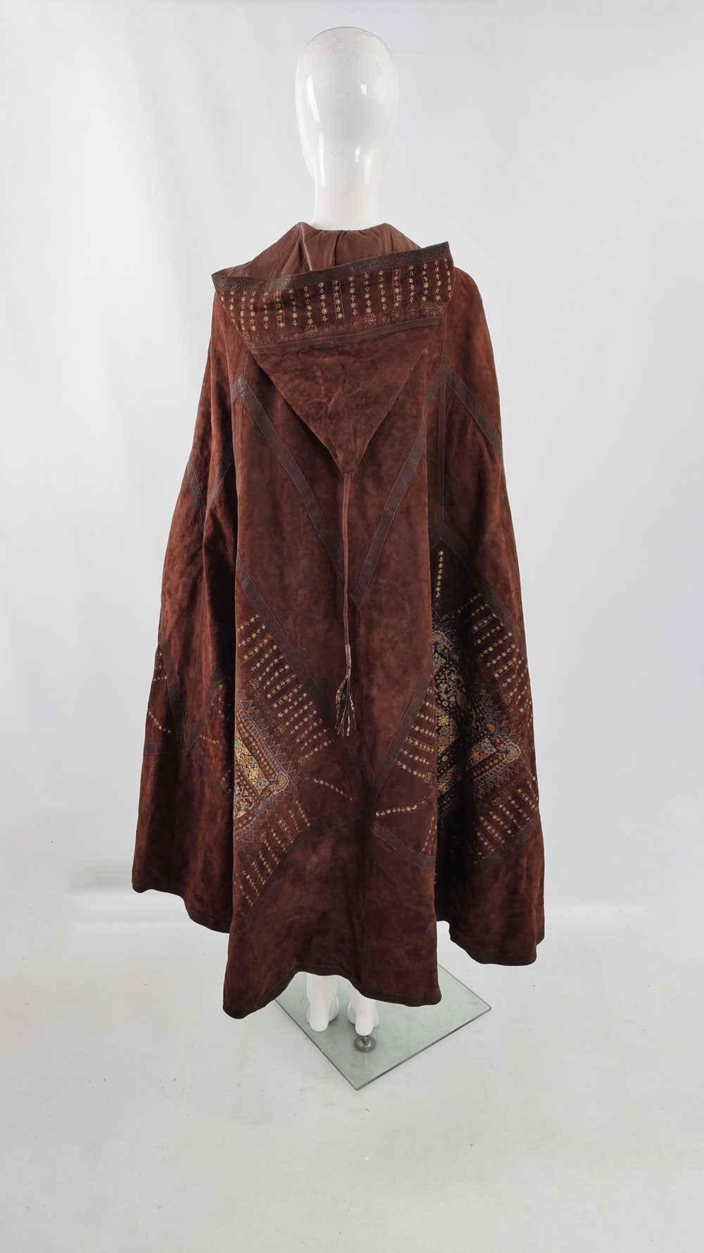 Roberto Cavalli Brown Suede Full Length Cape, 1970s