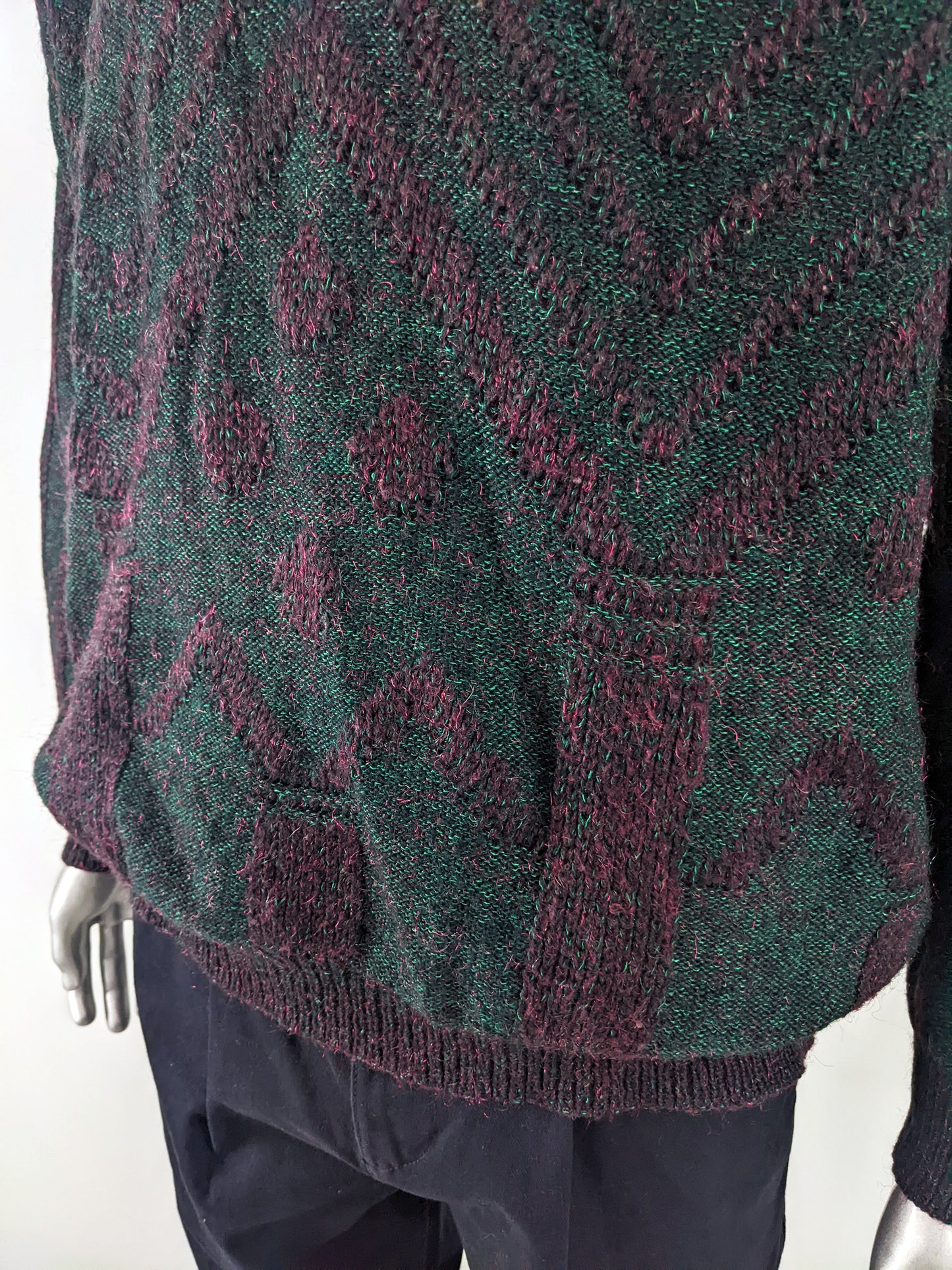 Maximilian Vintage Italian Mens Collared Green Sweater, 1980s