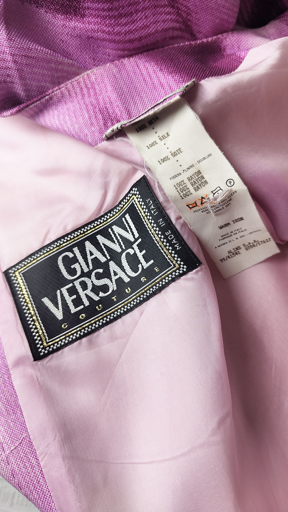 Gianni Versace Vintage Pink & Purple Silk Duster Jacket, S/S 1999