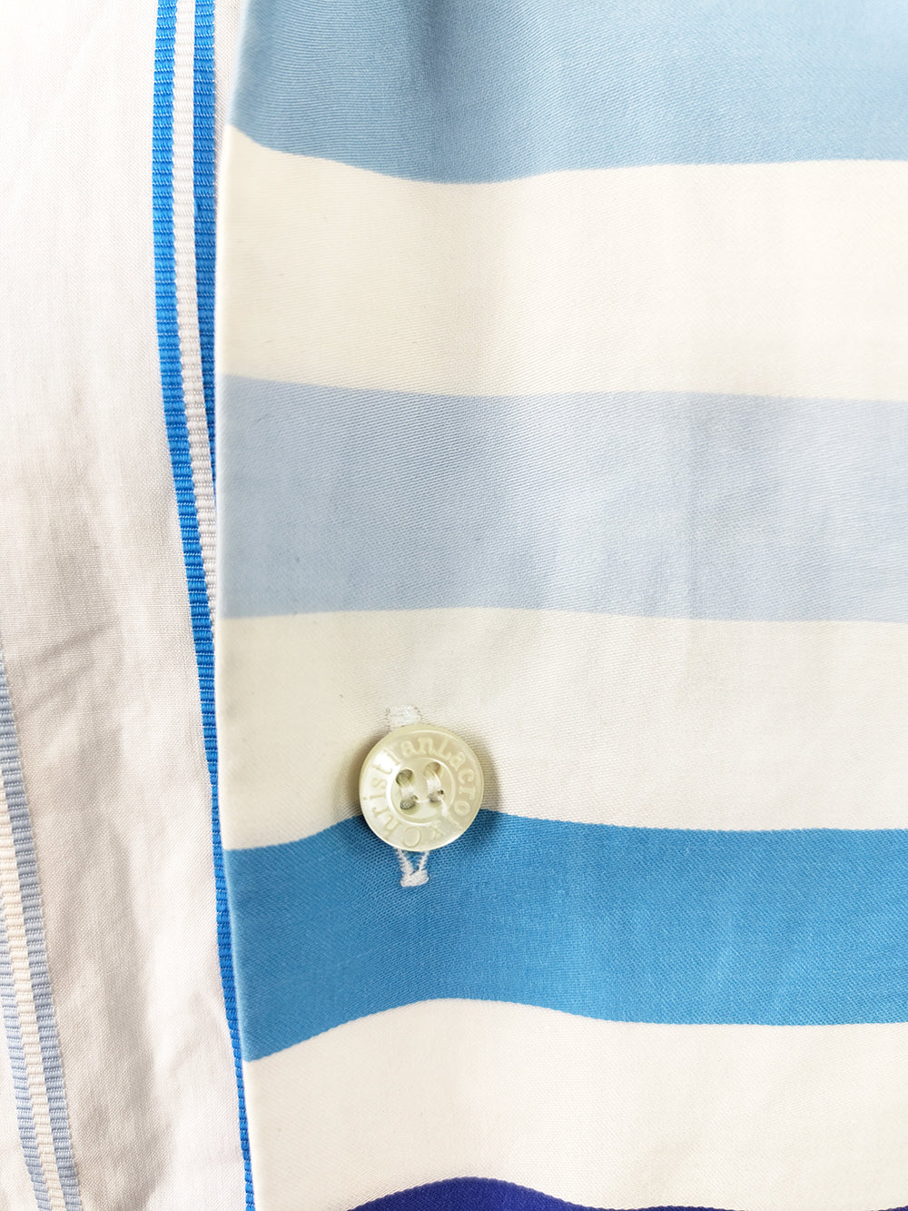 Christian Lacroix Vintage Mens Striped Cotton Long Sleeve Shirt