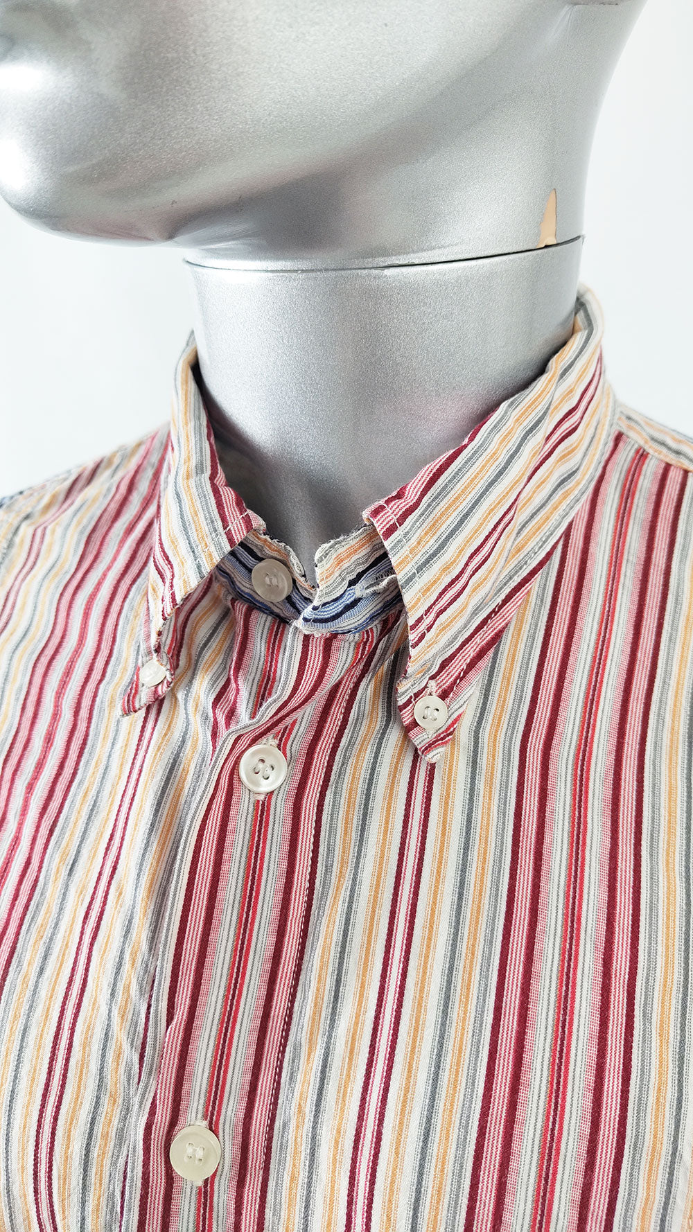 Armani Jeans Vintage Mens Indian Madras Cotton Shirt, 1990s