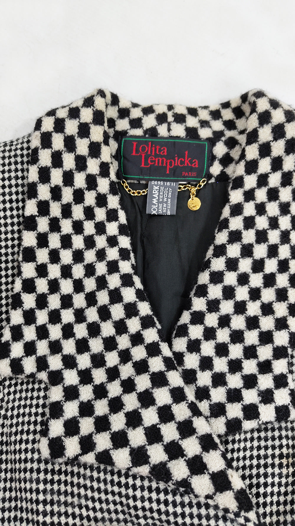 Lolita Lempicka Vintage Wool Check Tailored Jacket