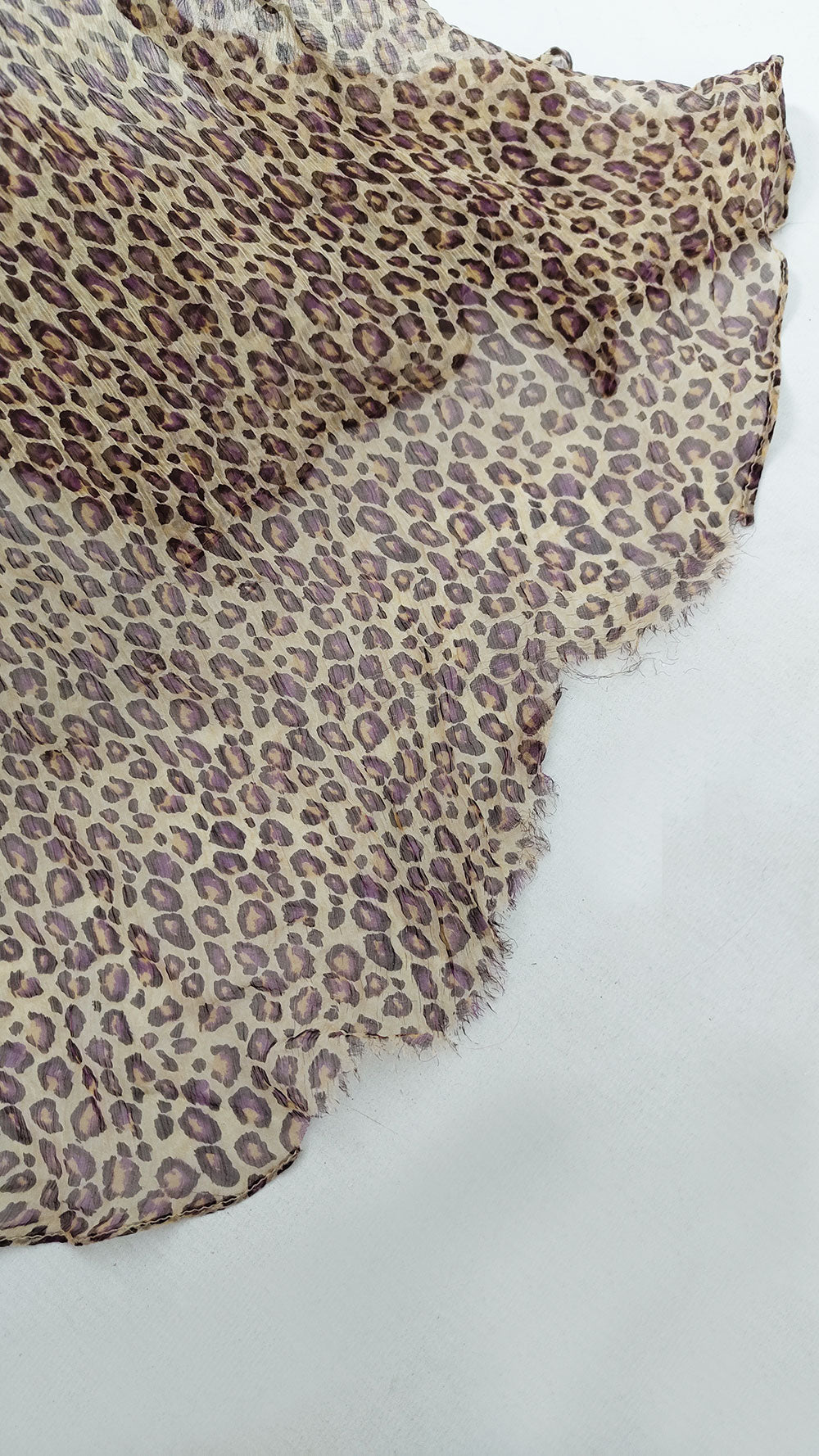 Sagaie Paris Vintage Pure Silk Chiffon Bias Cut Leopard Print Gown, 2000s